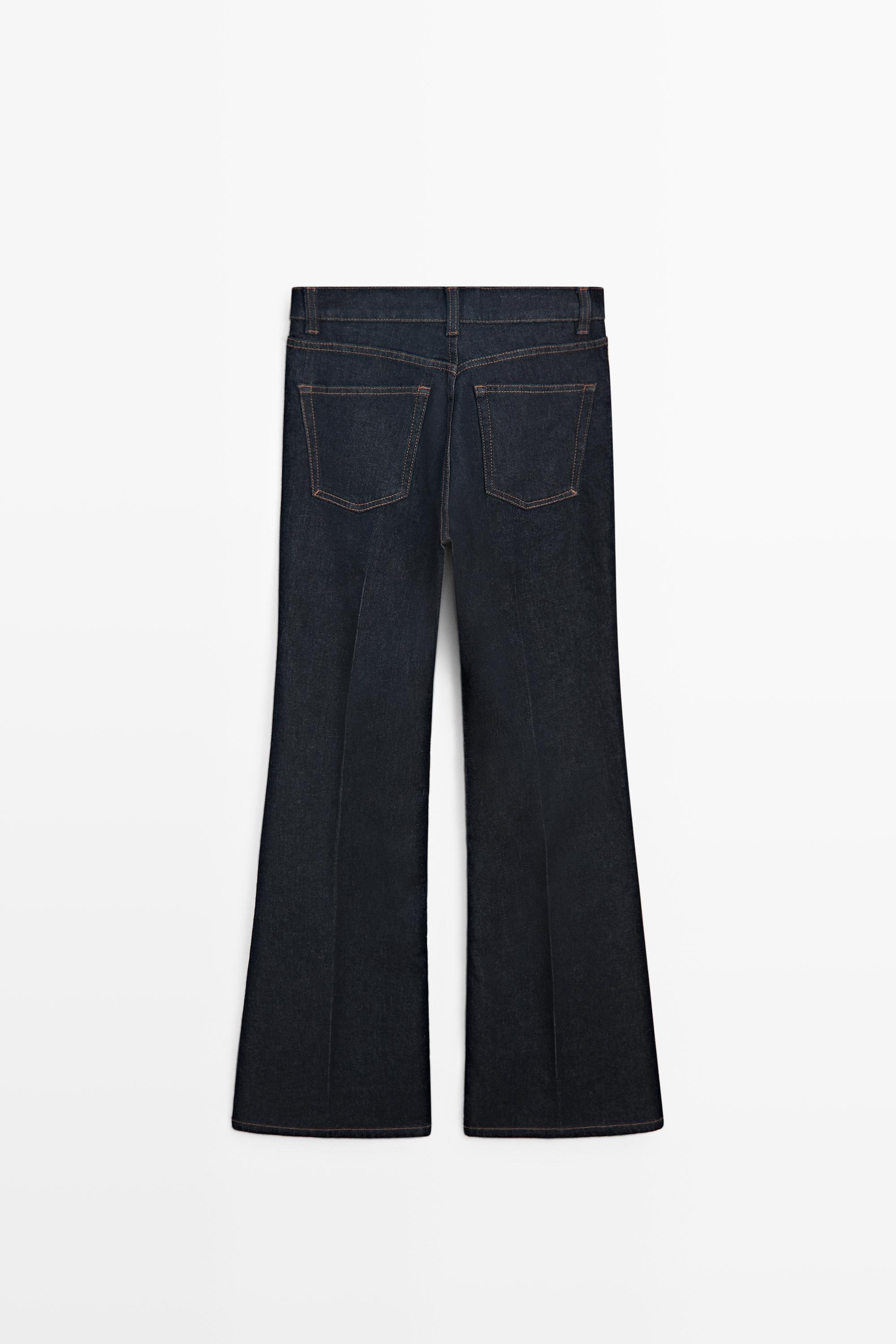 High-waist skinny flare jeans — DARK BLUE