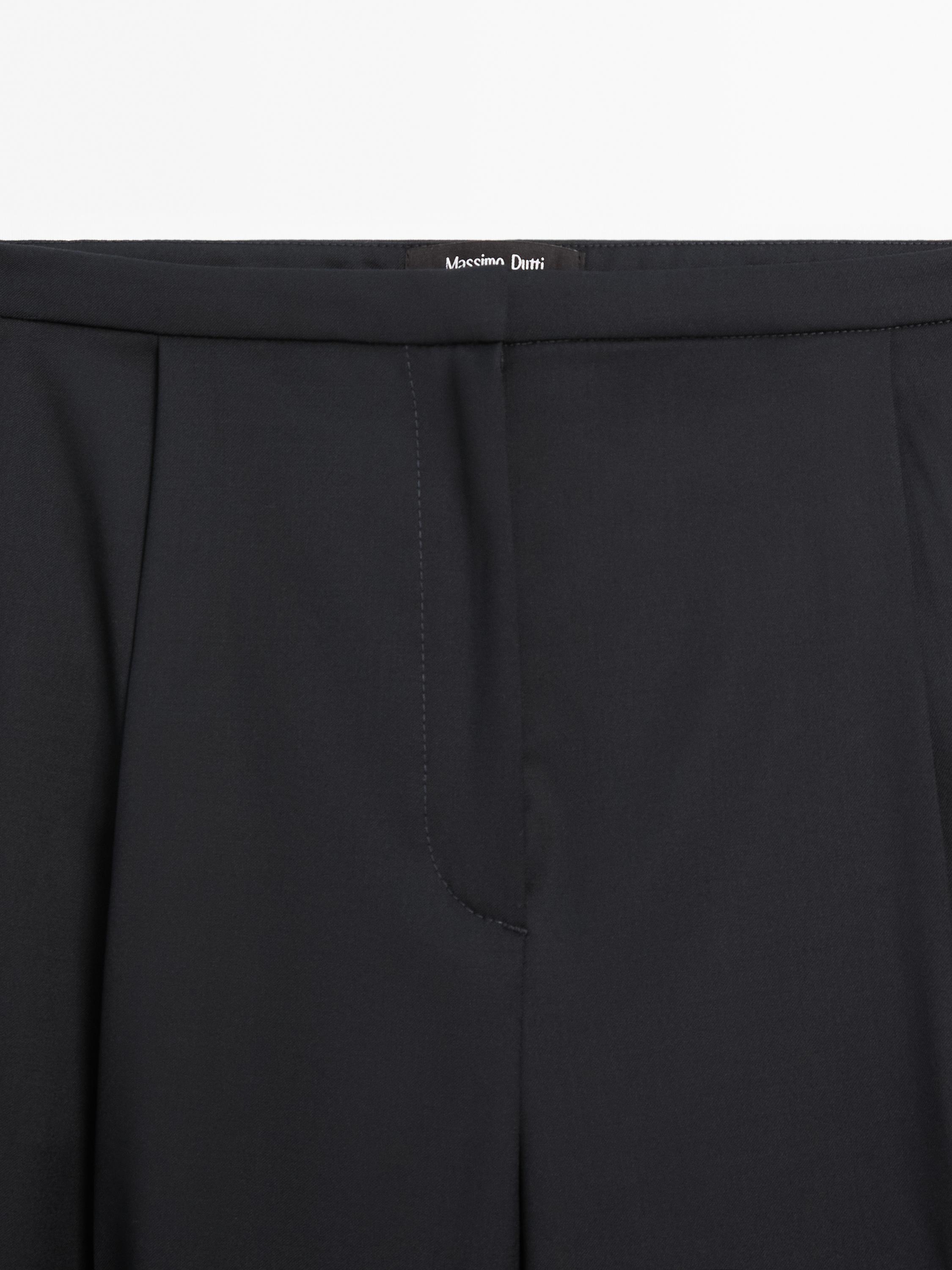 Pantalon de tailleur à pinces 100 % coton