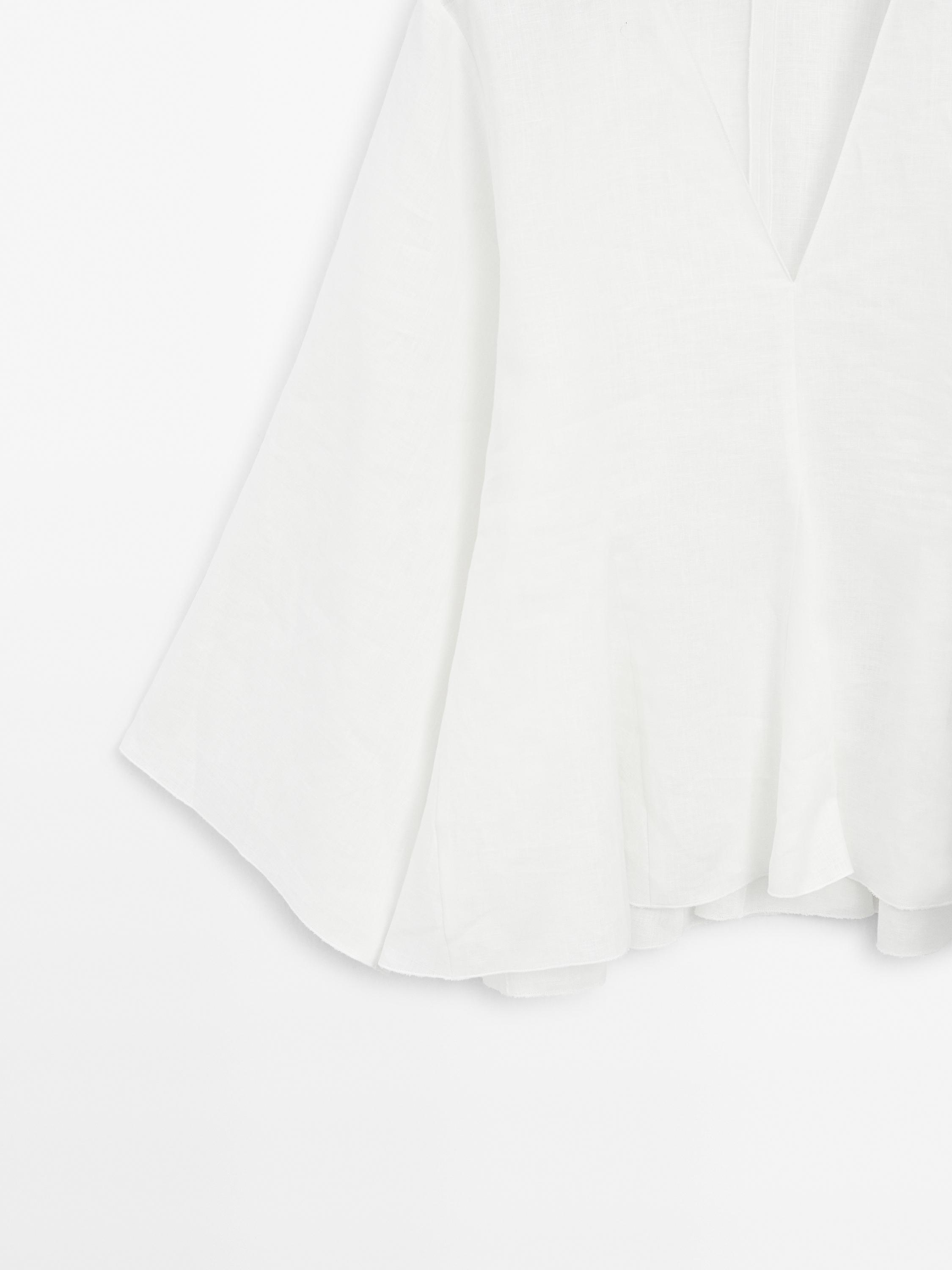 100% linen blouse with godet details - STUDIO