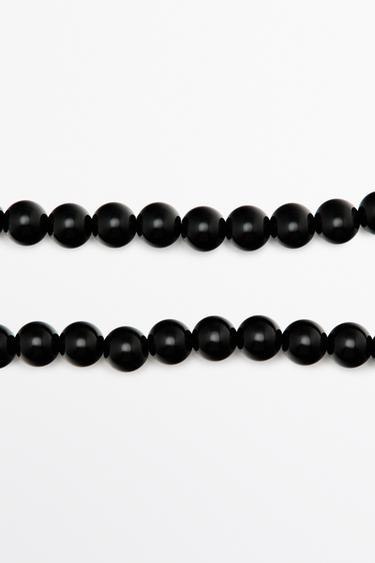 Glass bead necklace — BLACK 4
