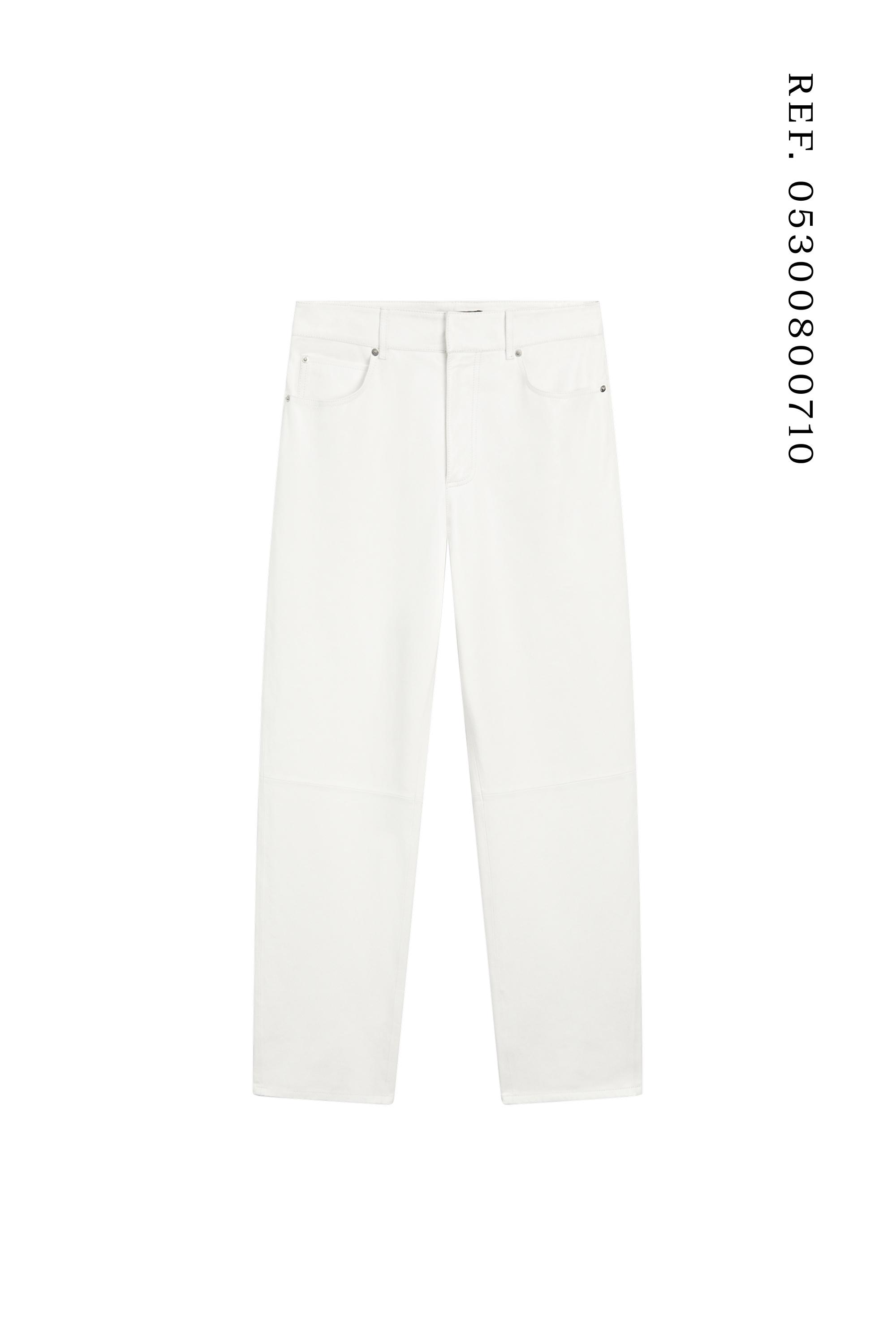 Straight-leg leather pants — WHITE
