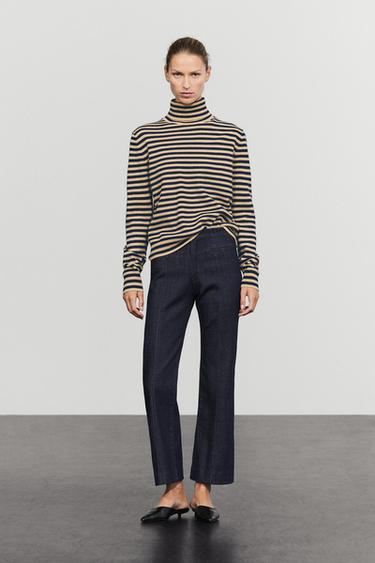Wool-cashmere blend knit turtleneck sweater — NAVY BLUE 8