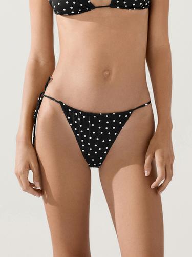 Polka dot print bikini bottoms — BLACK 3