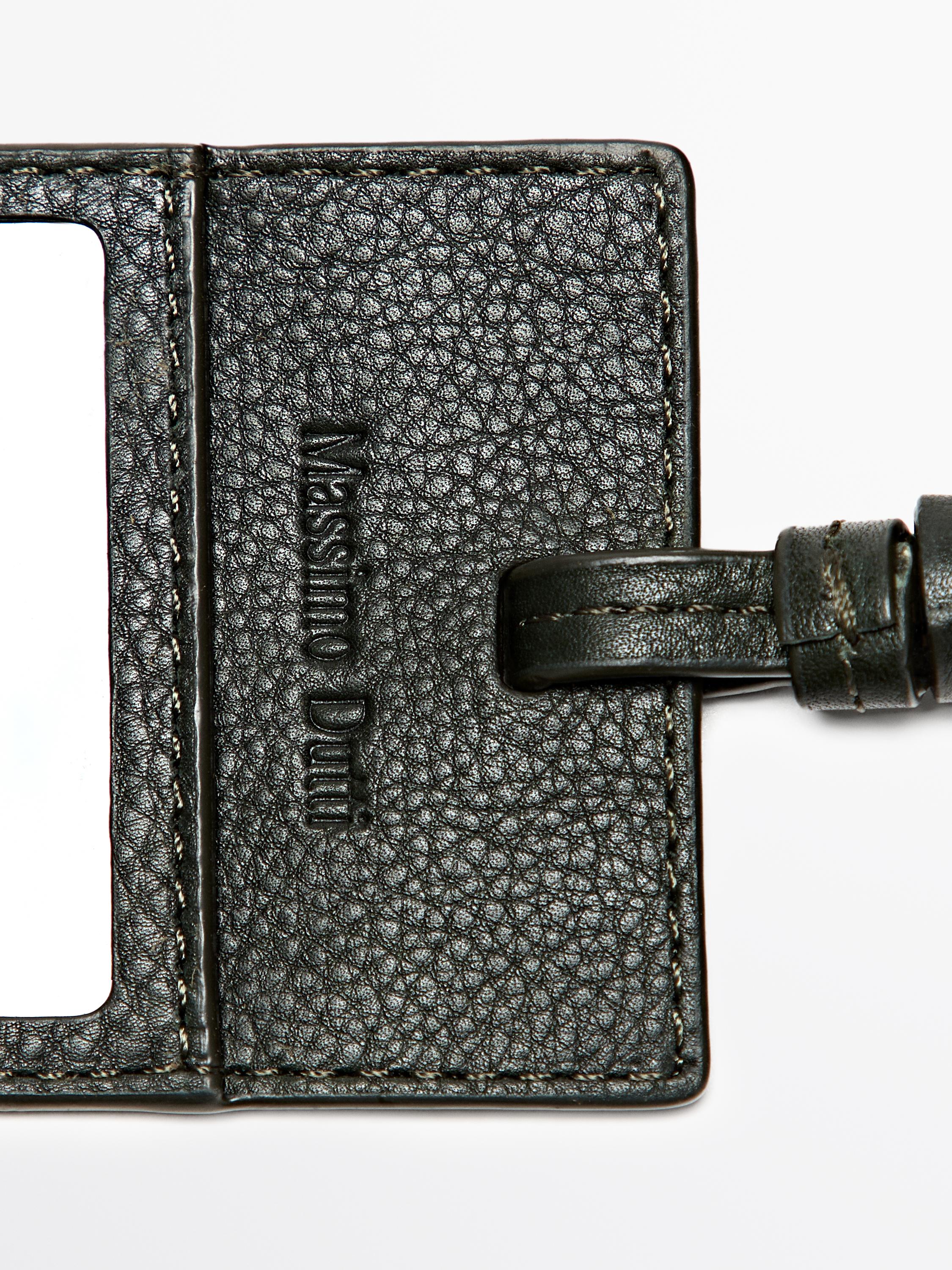 Nappa leather travel tag — GREEN