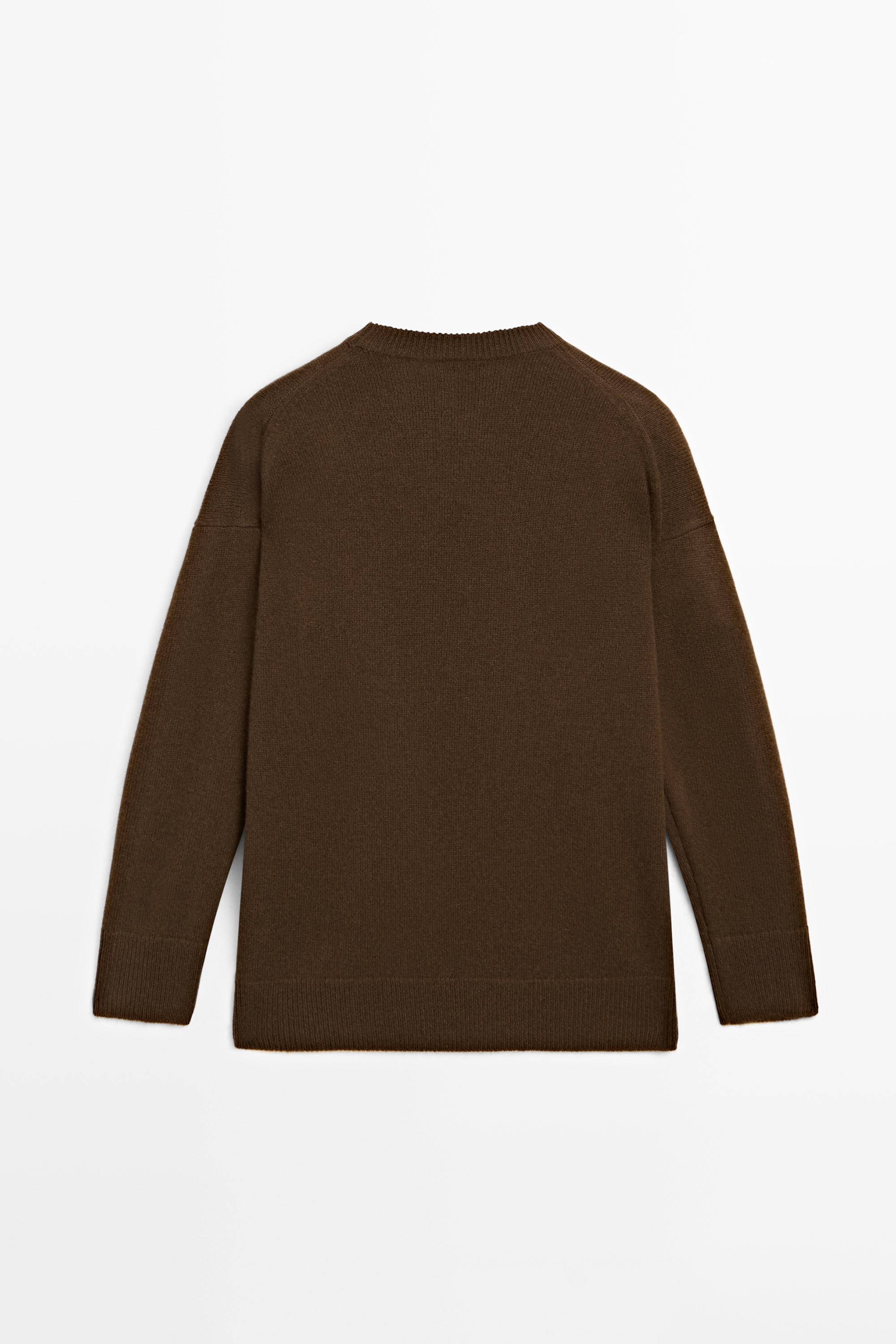 100% cashmere oversize knit sweater — TOFFEE