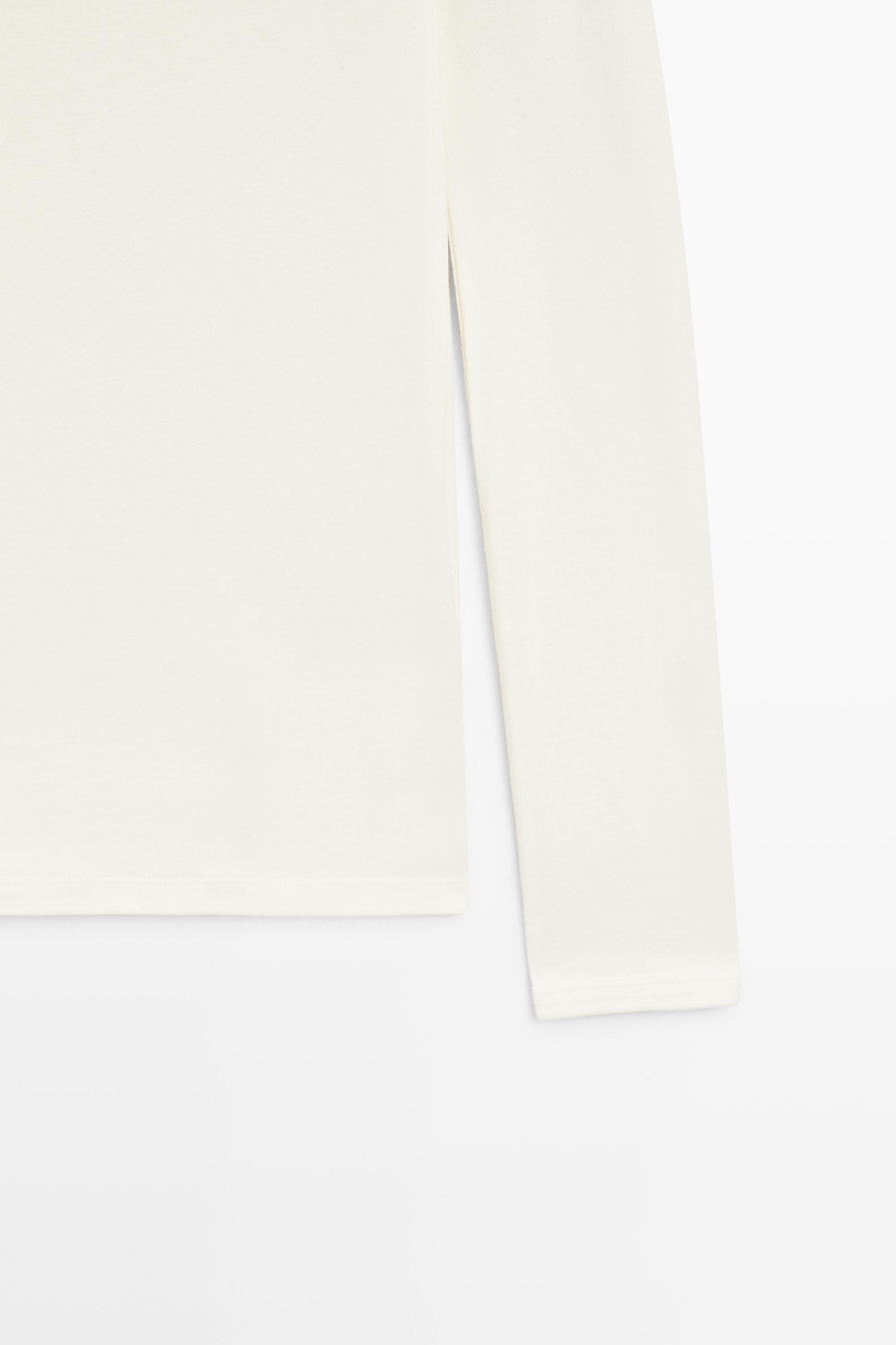 Long Sleeve Boat Neck T-shirt — CREAM