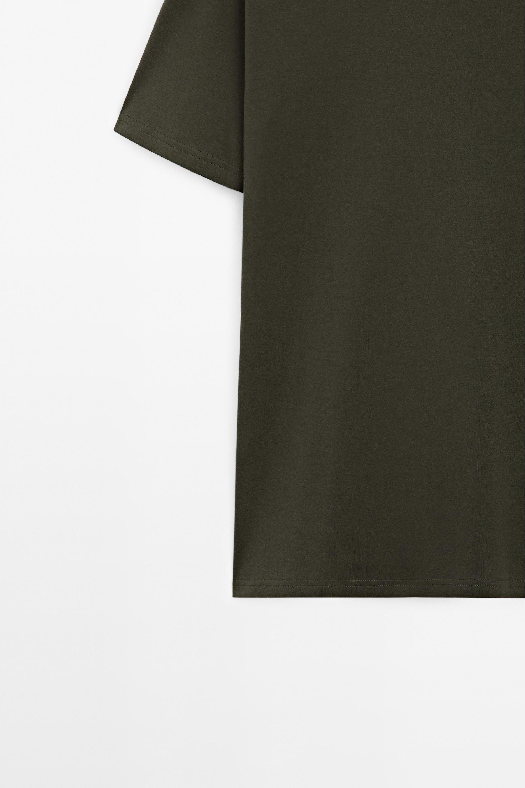 100% mercerised cotton T-shirt — KHAKI