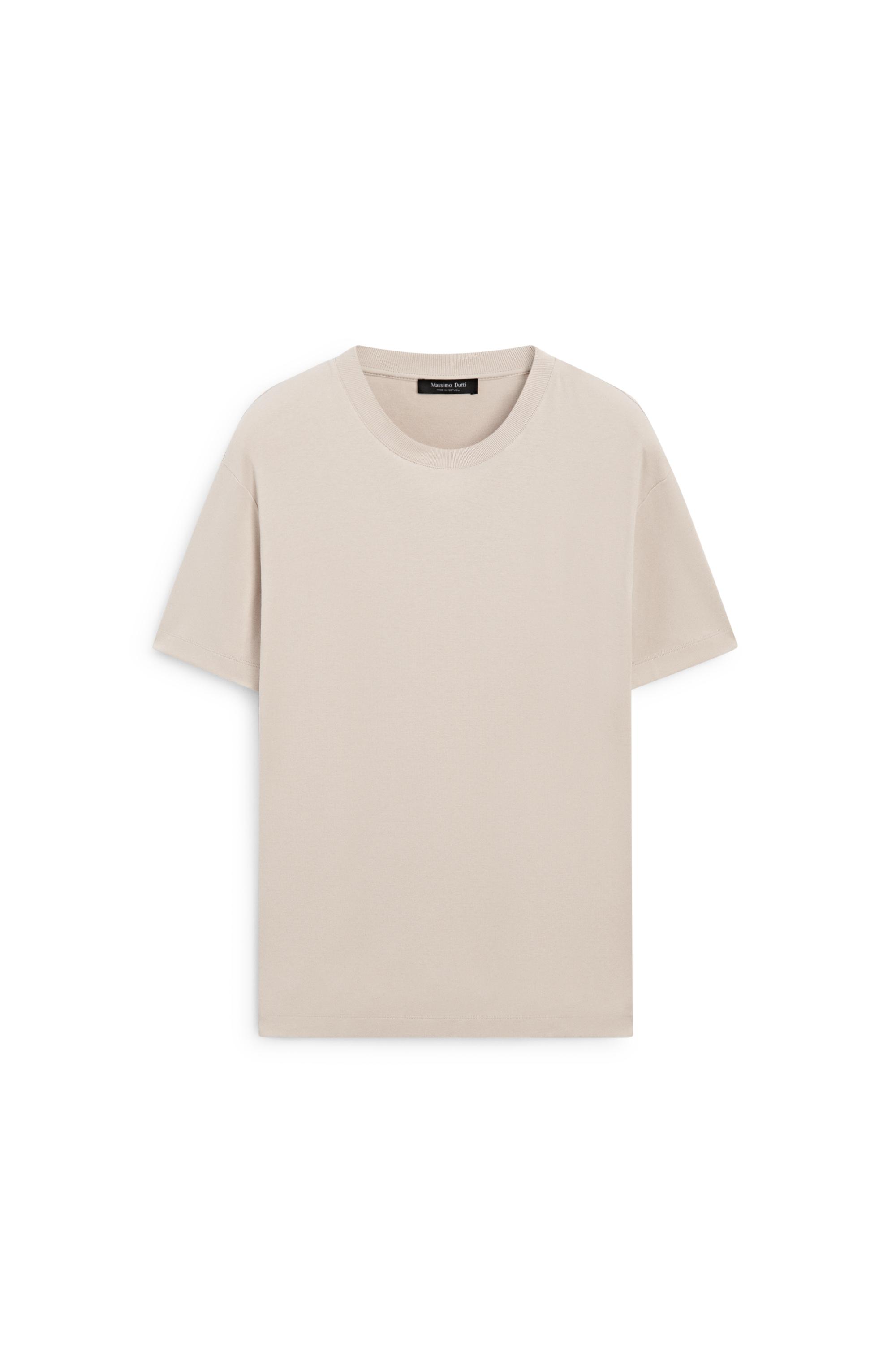 100% cotton short sleeve T-shirt — Light Beige