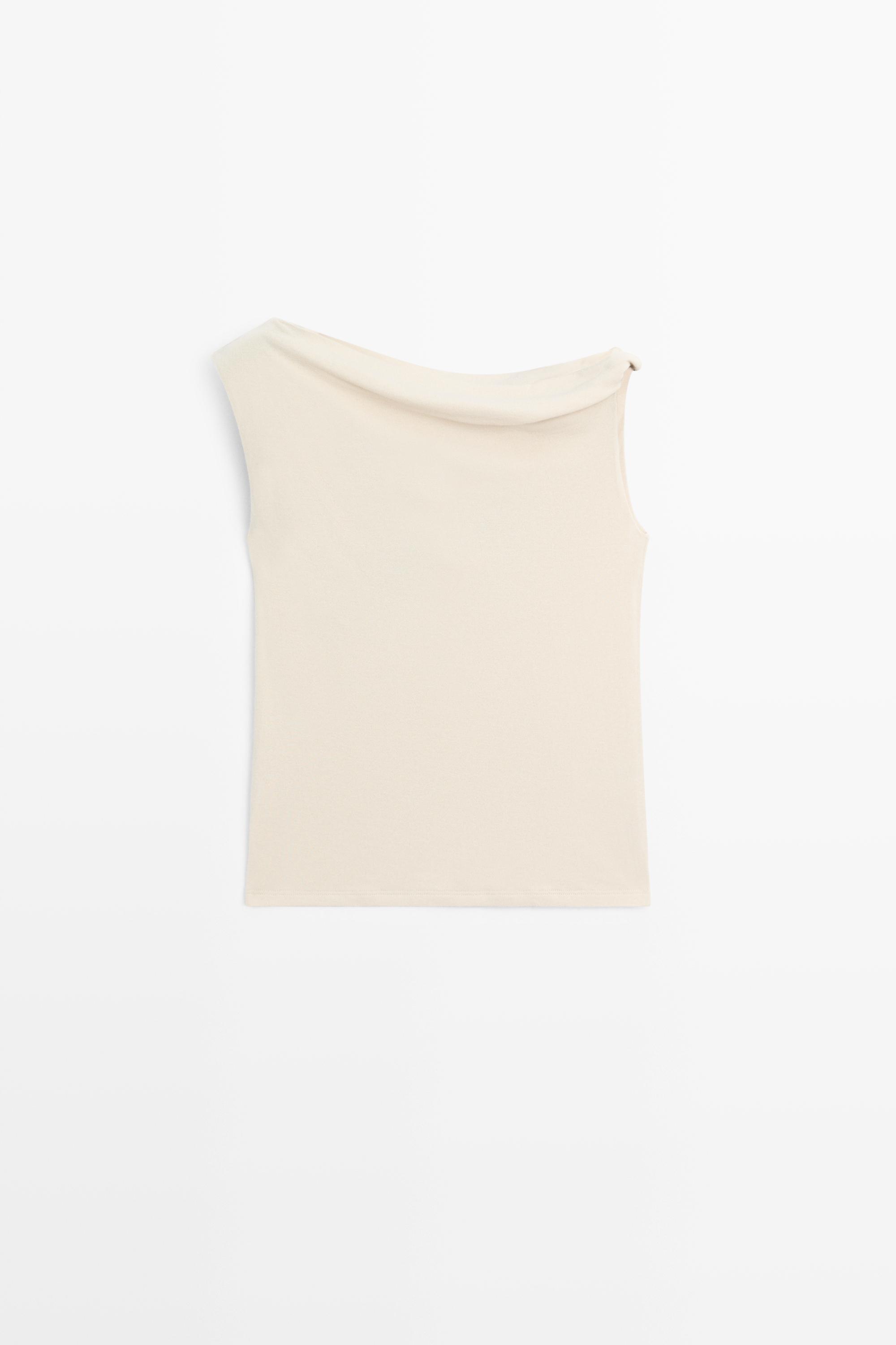Asymmetric drop sleeve top — SAND