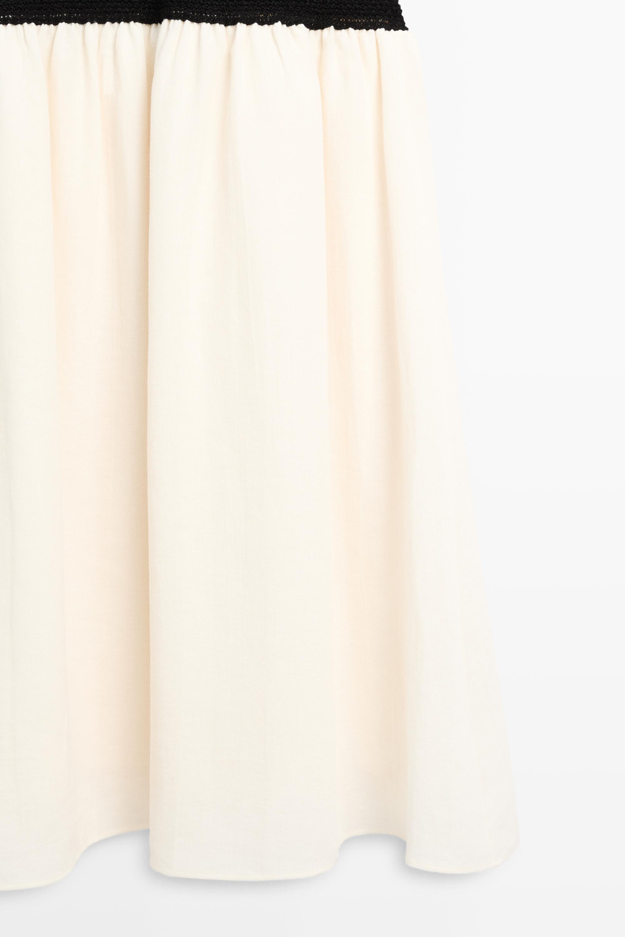 Combined midi dress — BLACK