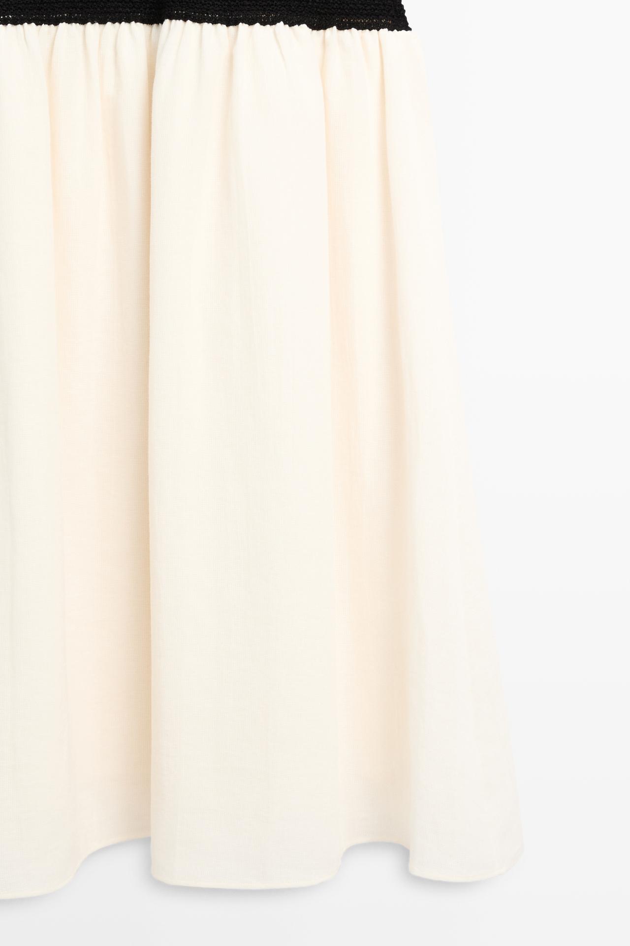 Combined midi dress — BLACK