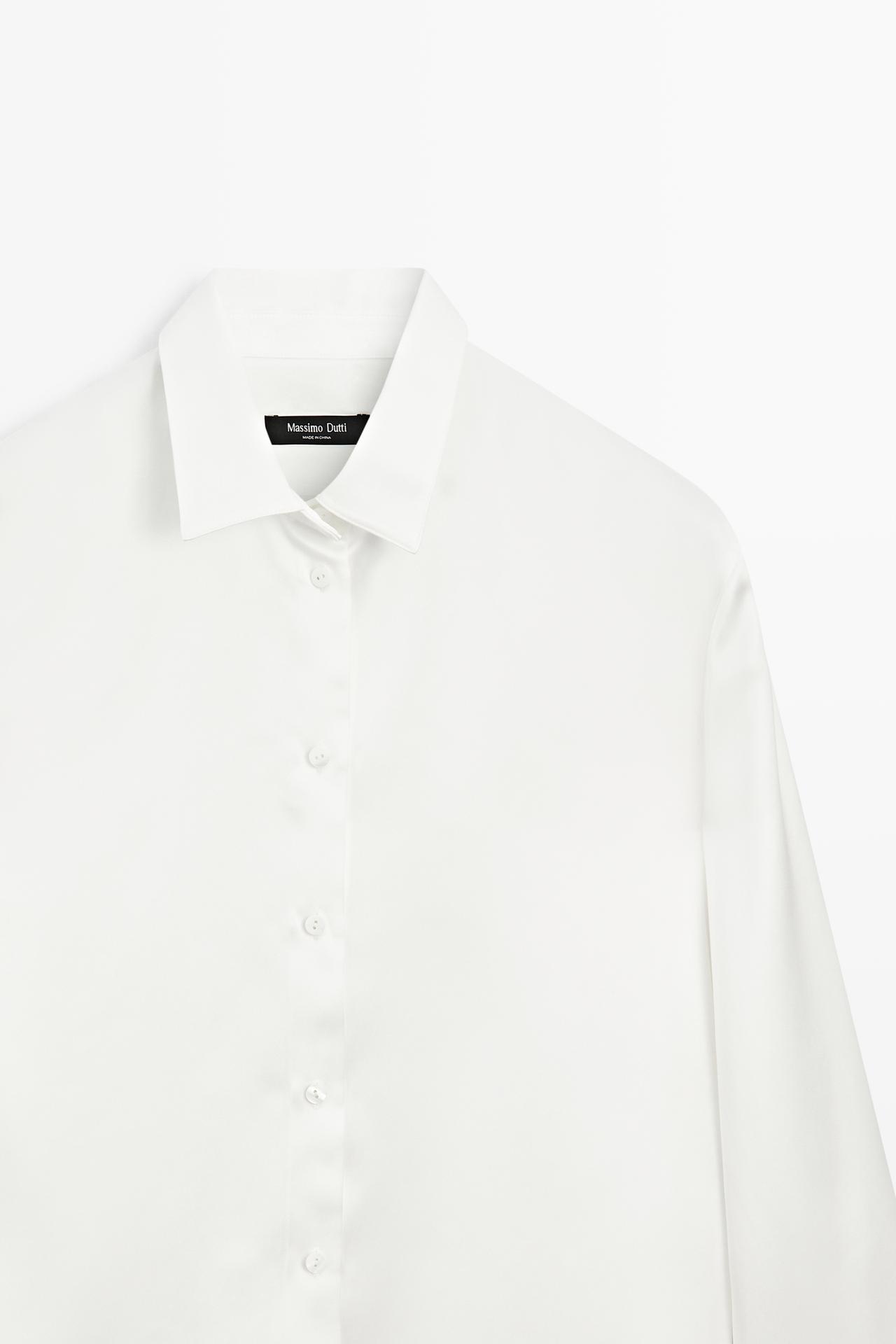 Flowing satin shirt — WHITE