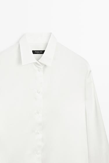 Flowing satin shirt — WHITE 4