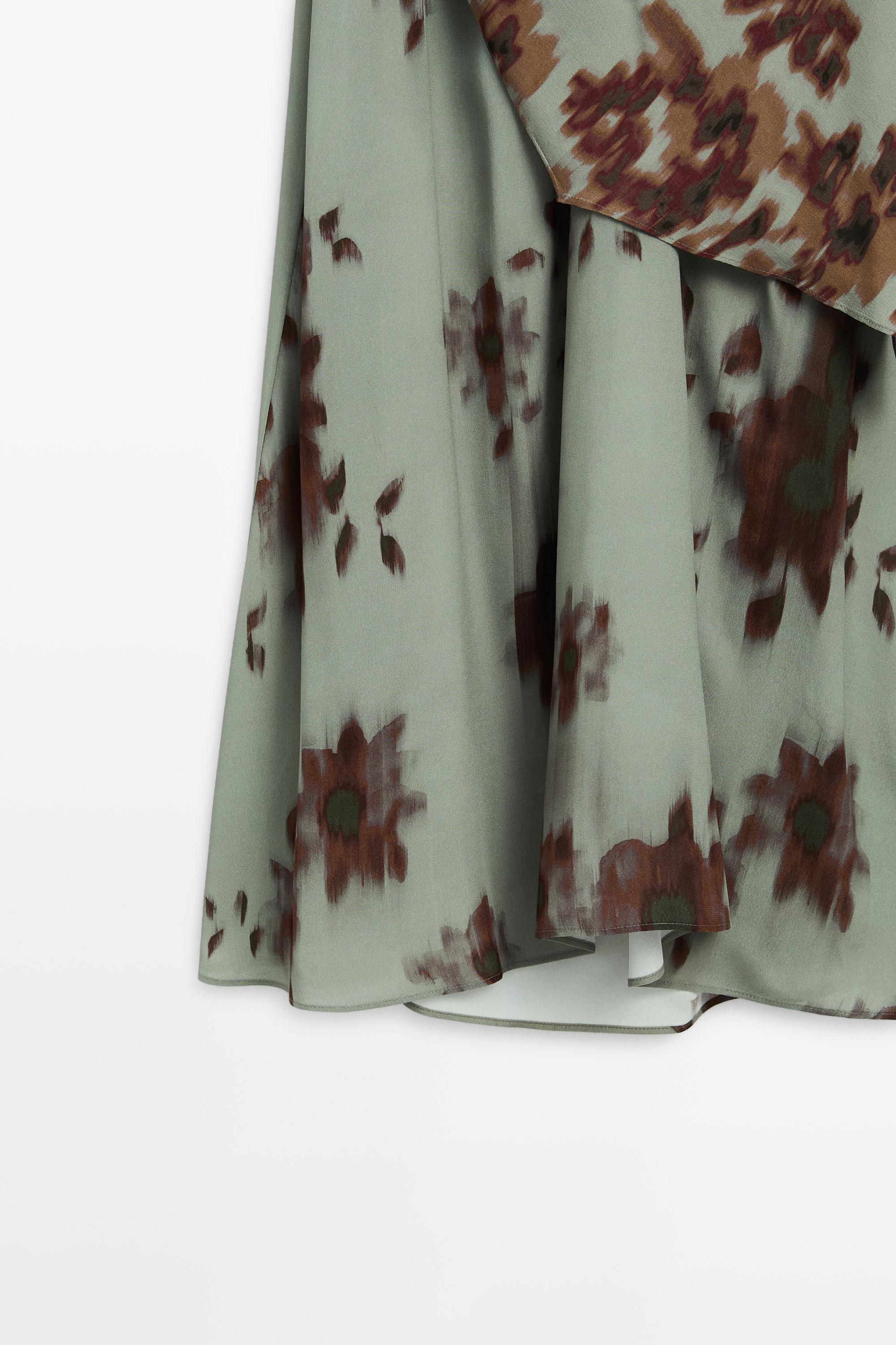 Printed halter midi dress Aquamarine Dress | Massimo Dutti Printed halter midi dress Aquamarine Dress | Massimo Dutti