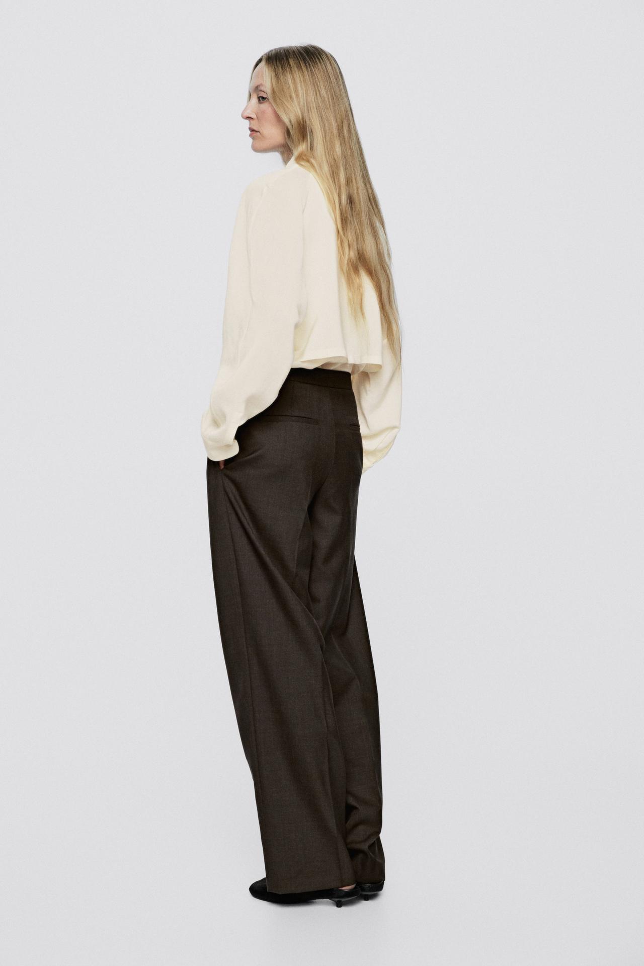 100% wool straight-leg pants - LIMITED EDITION — BROWN MARL