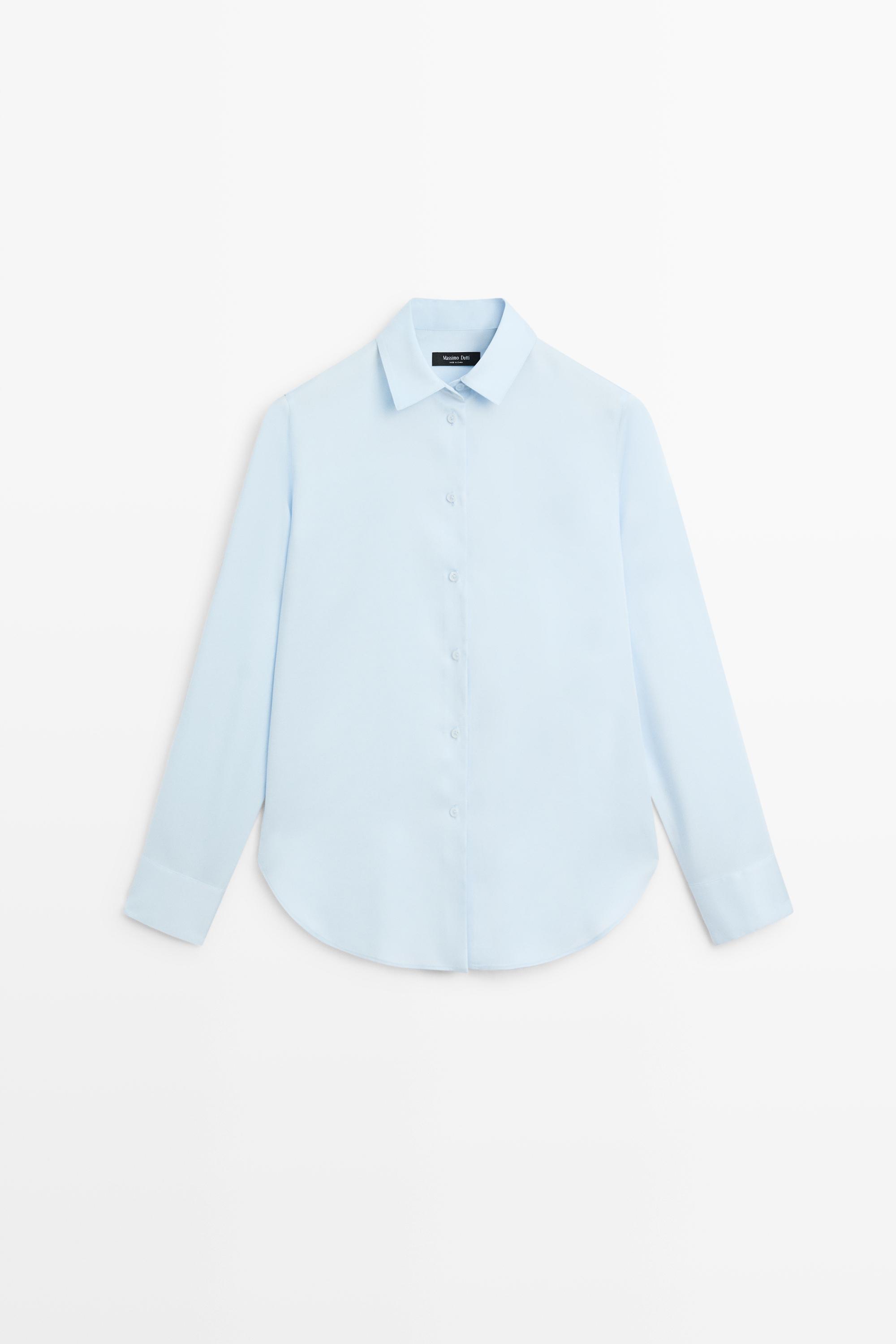 Fluid lyocell shirt — SKY BLUE