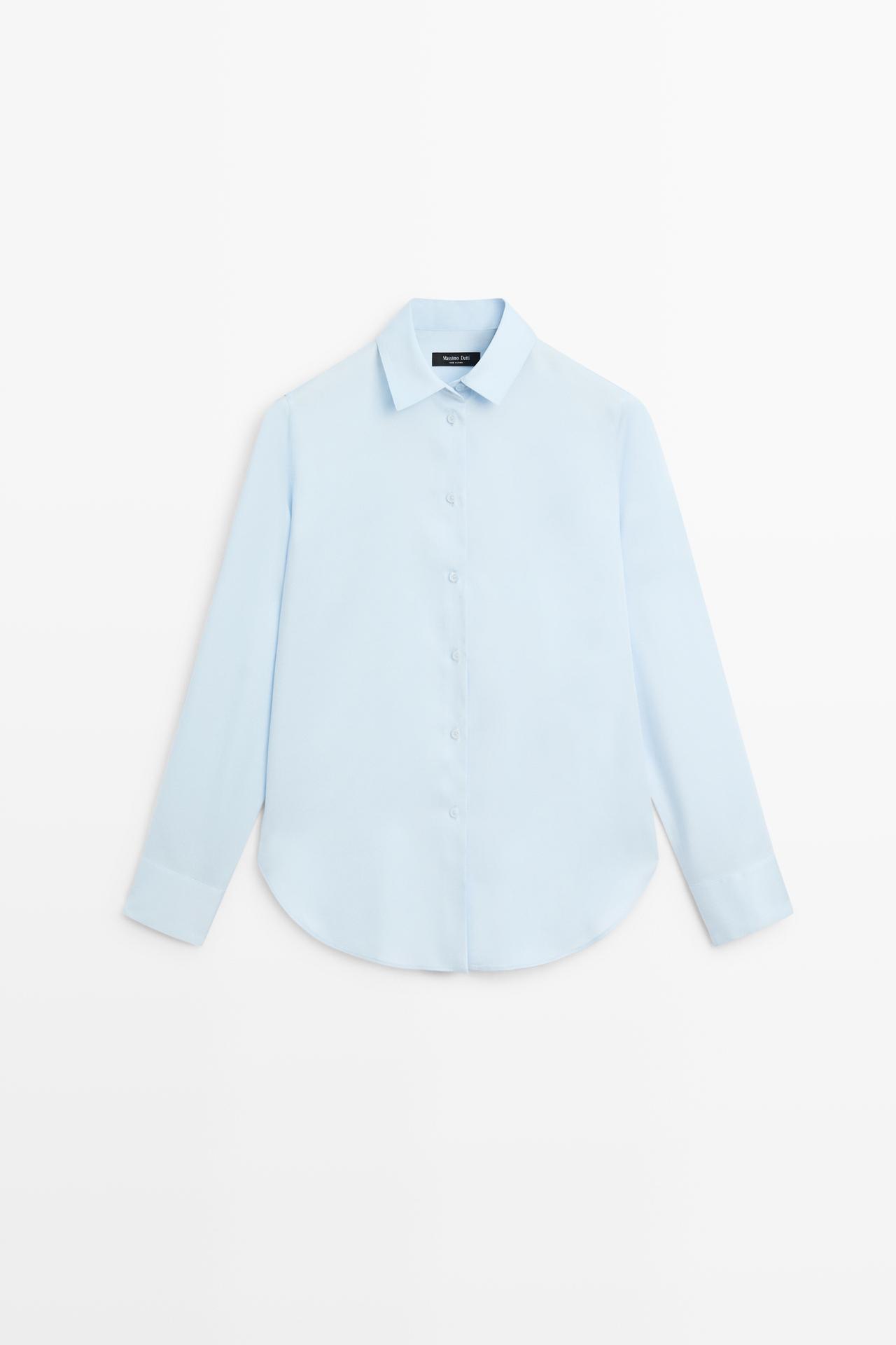 Fluid lyocell shirt — SKY BLUE