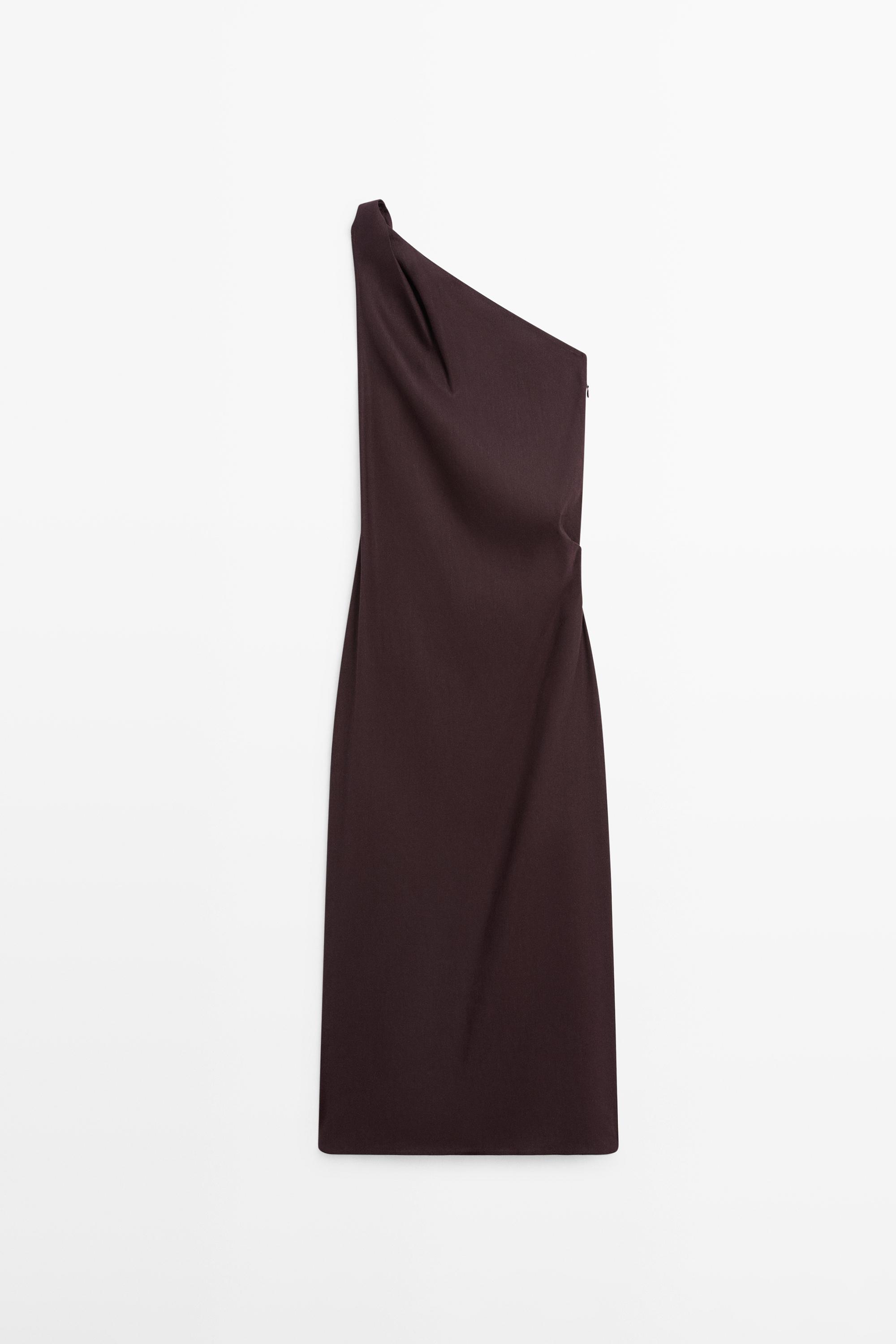 Asymmetrische jurk van linnenmix