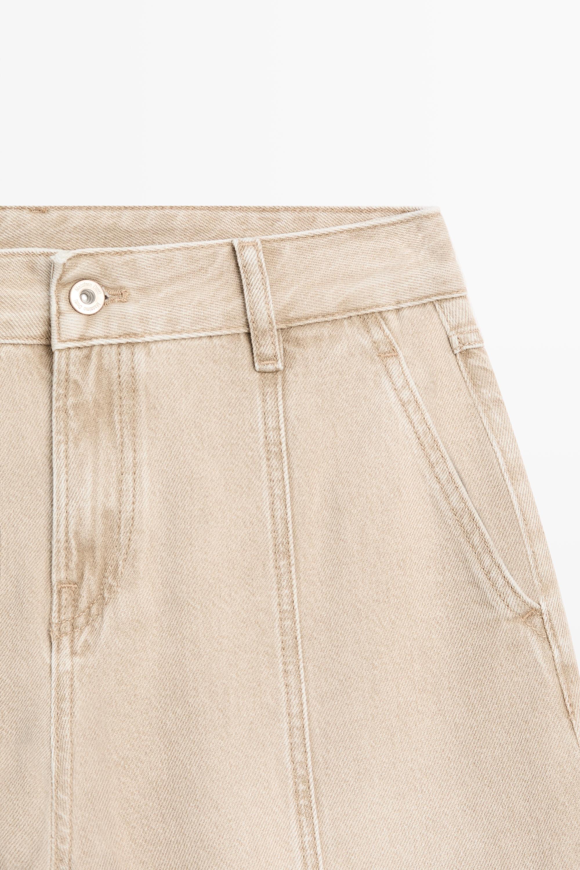 Mid-rise barrel fit jeans — SAND