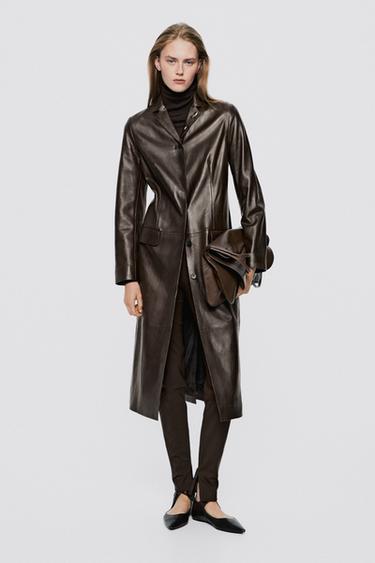 Fitted leather coat - LIMITED EDITION — BROWN 1