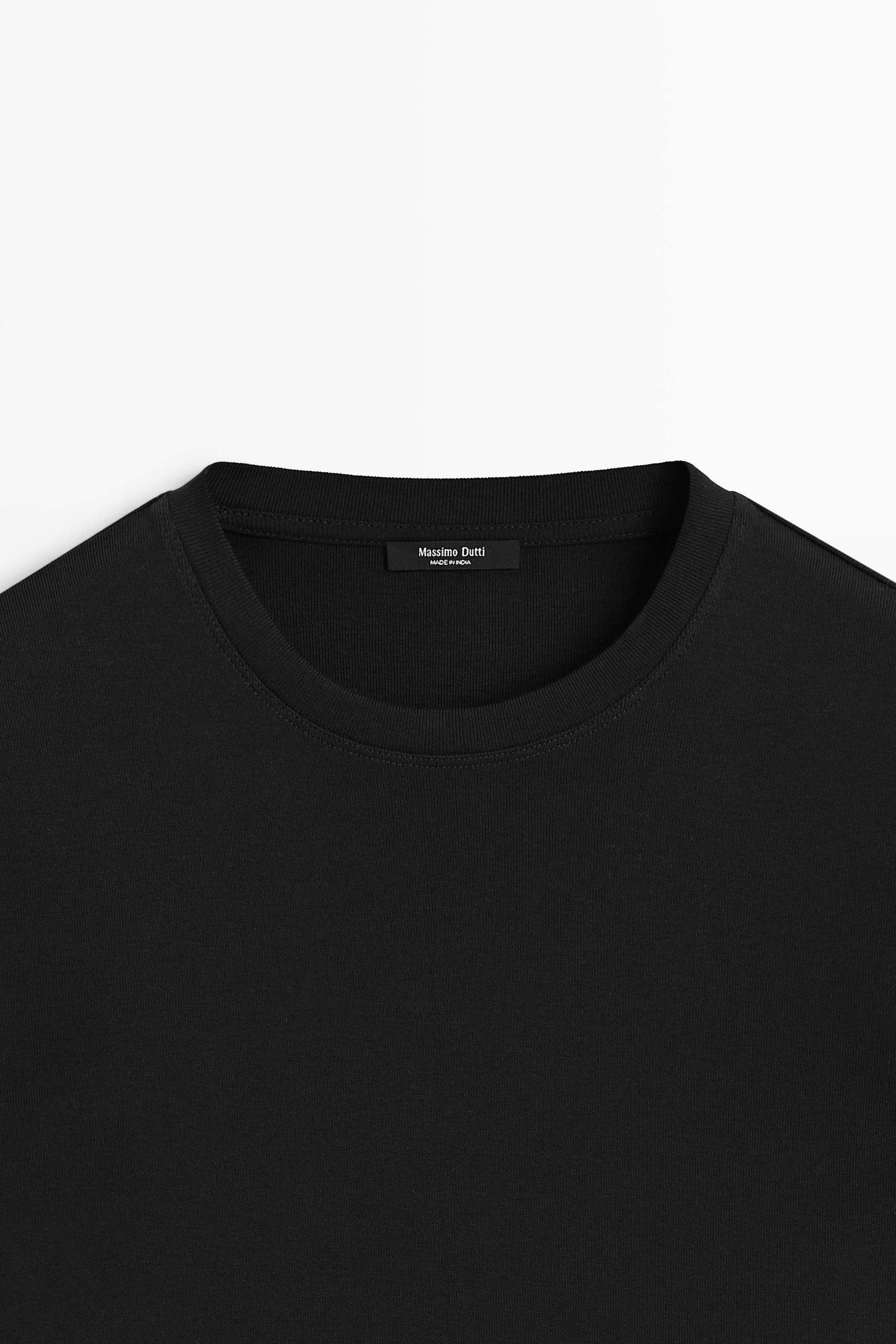 100% cotton long sleeve T-shirt — BLACK