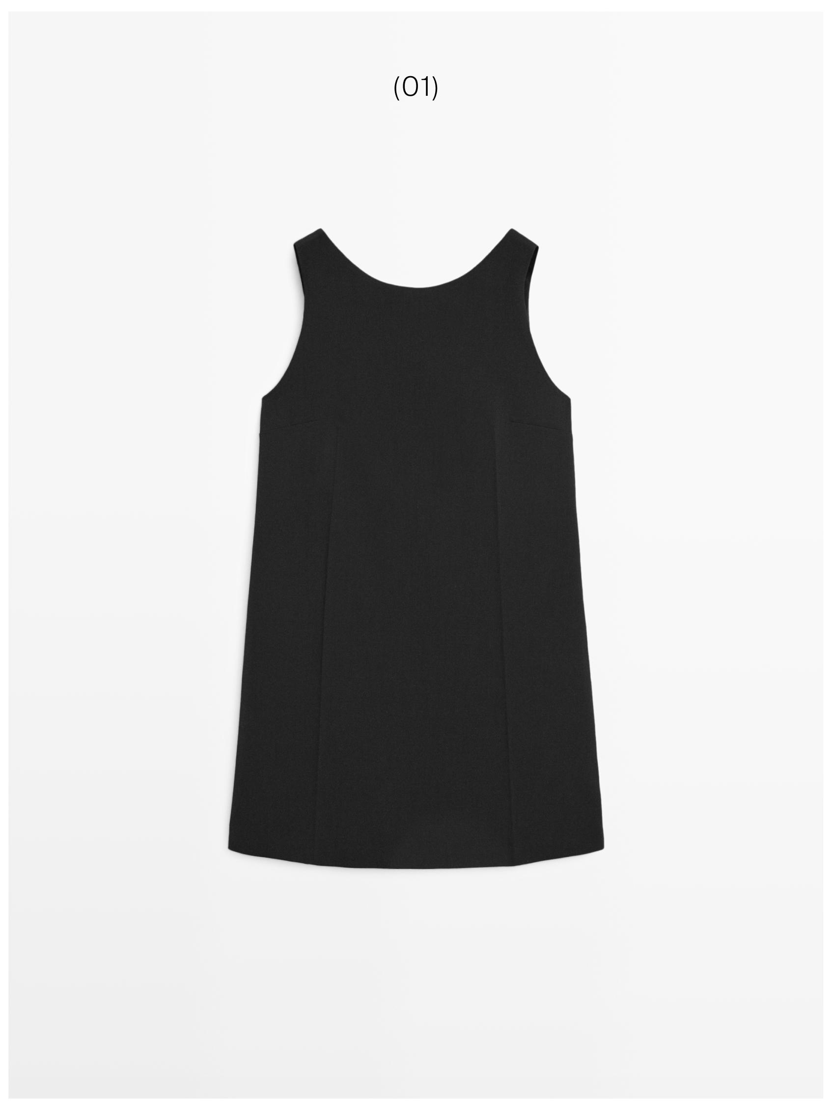 Wool blend mini dress — BLACK