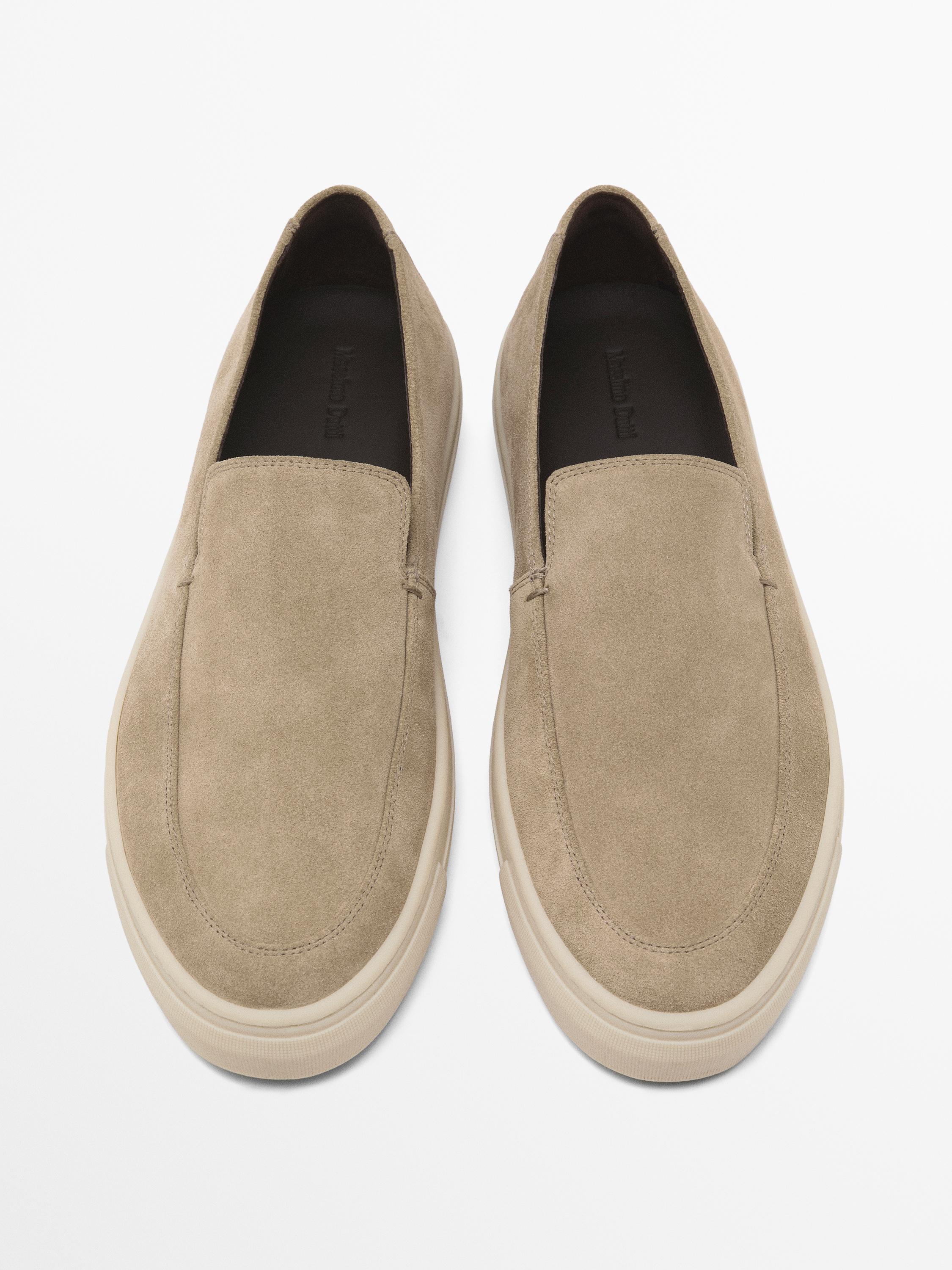 SPLIT SUEDE MOCCASINS