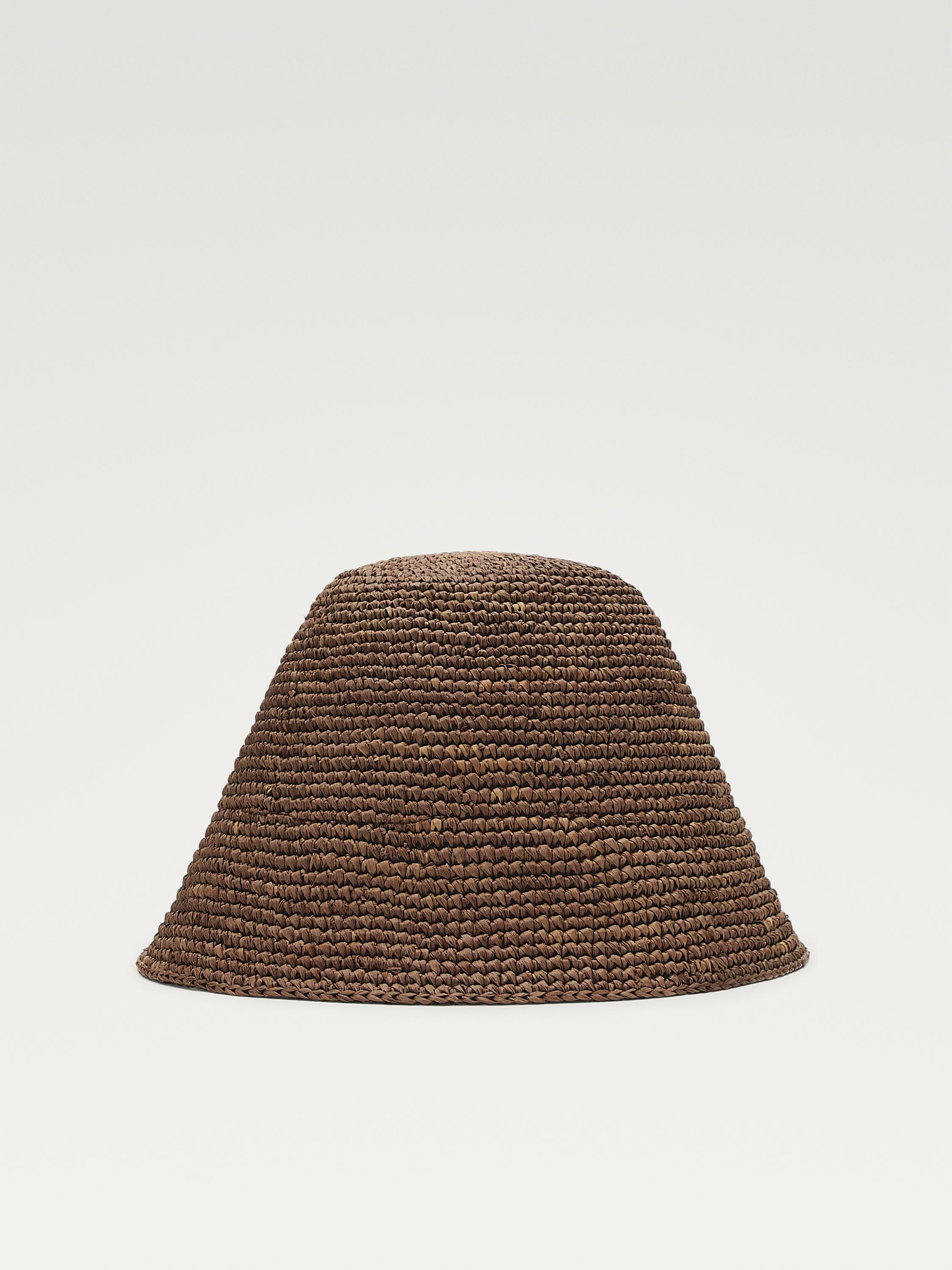 Small 100% raffia bucket hat — GREEN
