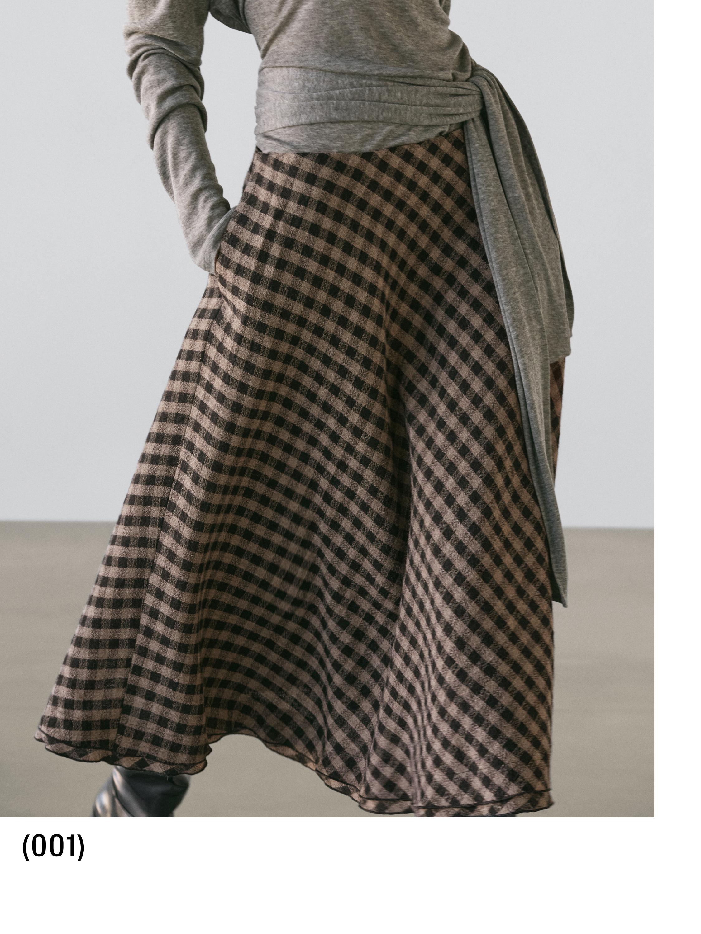 Jupe évasée à carreaux