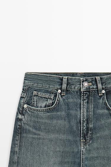 High-waist wide-leg jeans — Dark blue 4
