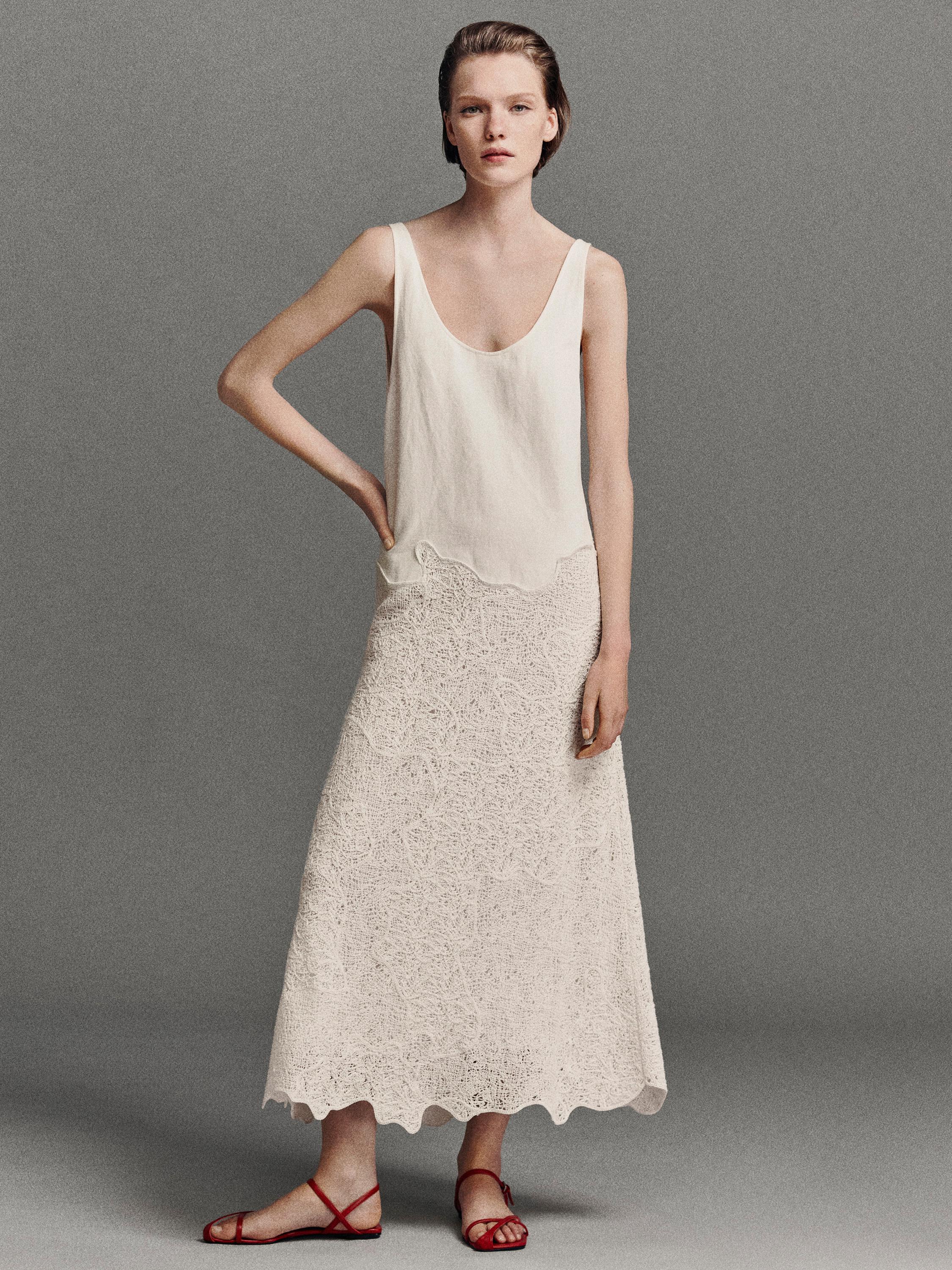 فستان ميدي كلوش من القطن المخلوط