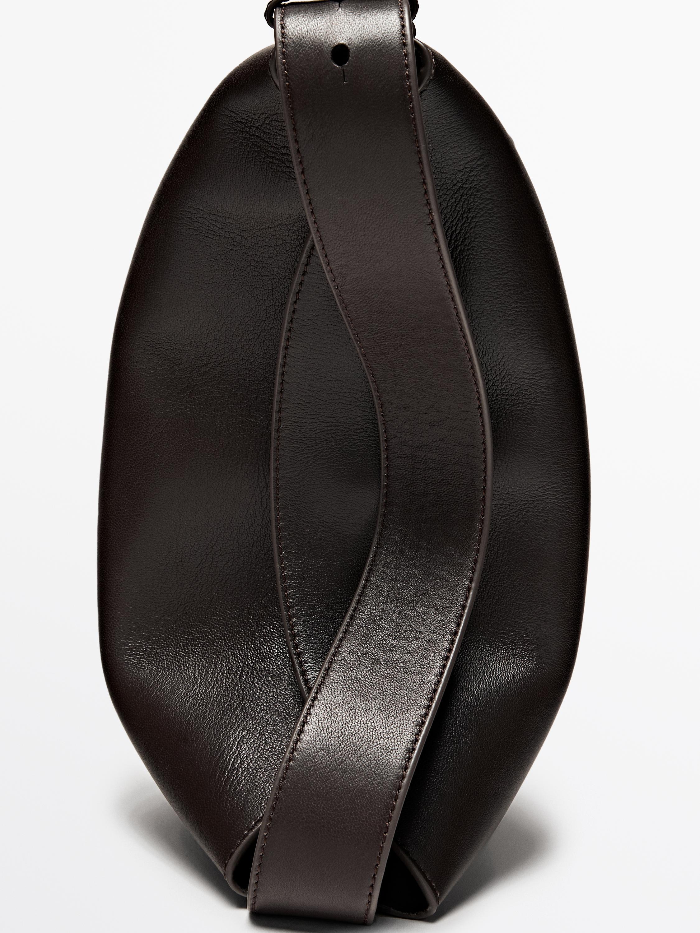 Small nappa leather shoulder bag — BROWN
