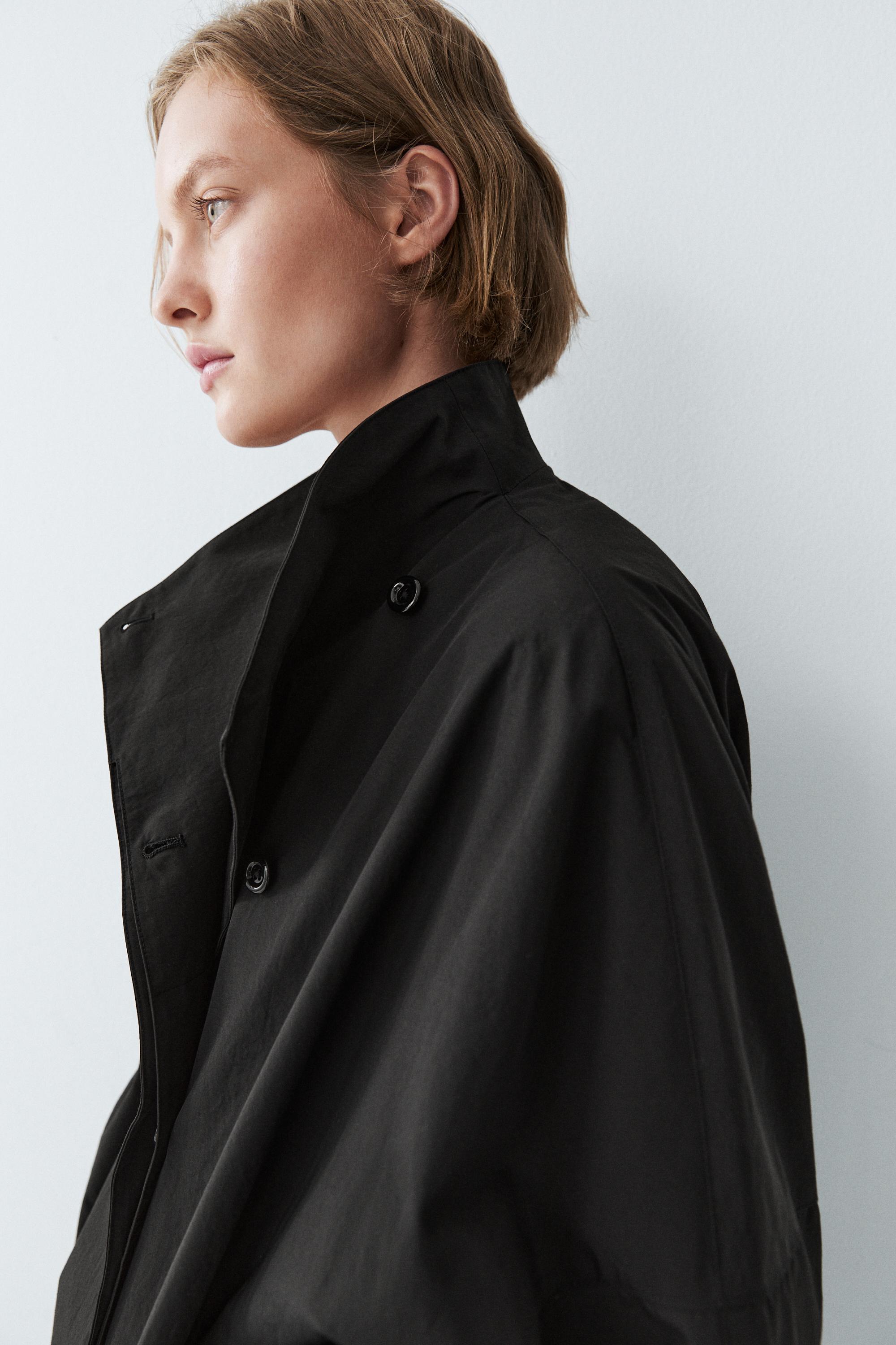 Technical bomber jacket with side button — BLACK