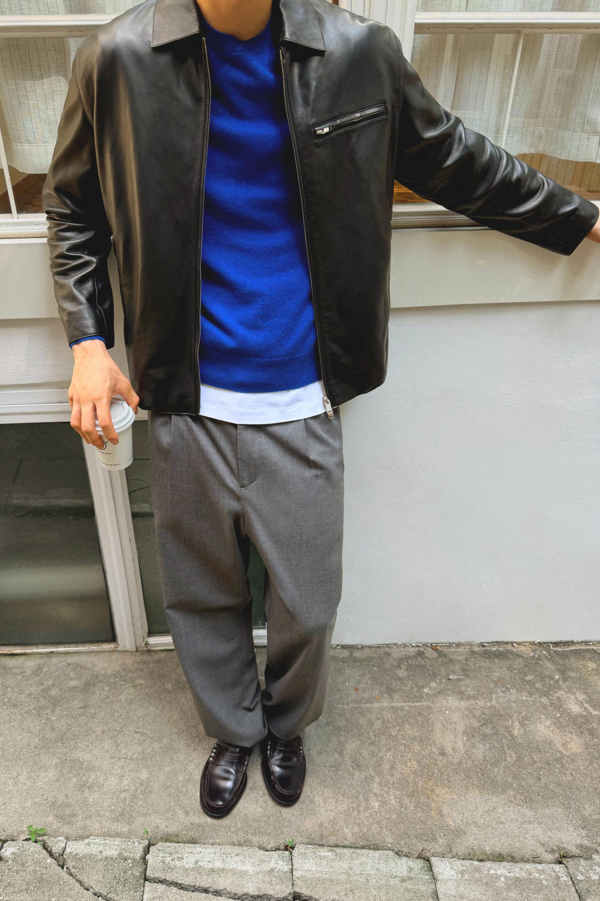 100% cashmere ribbed knit sweater — Blue