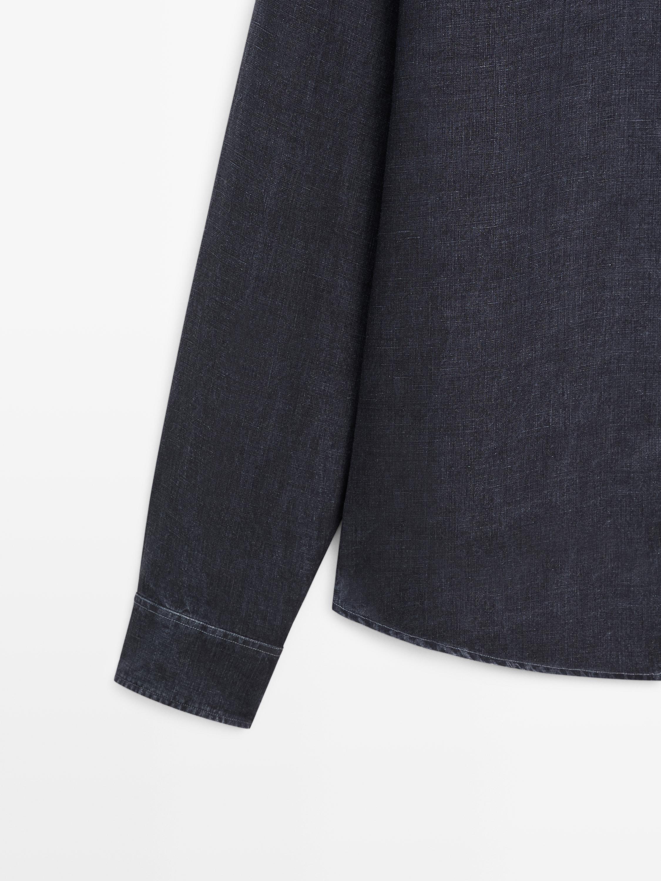 100% linen regular fit shirt — INDIGO
