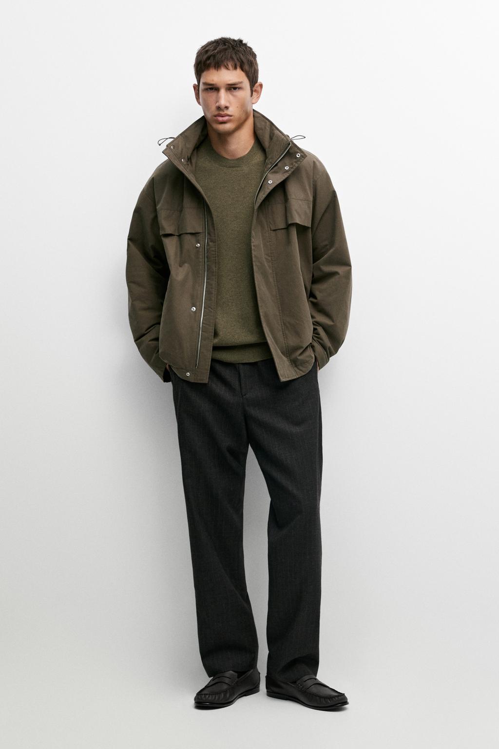 Massimo Dutti Qısa tikişli kapüşonlu parka