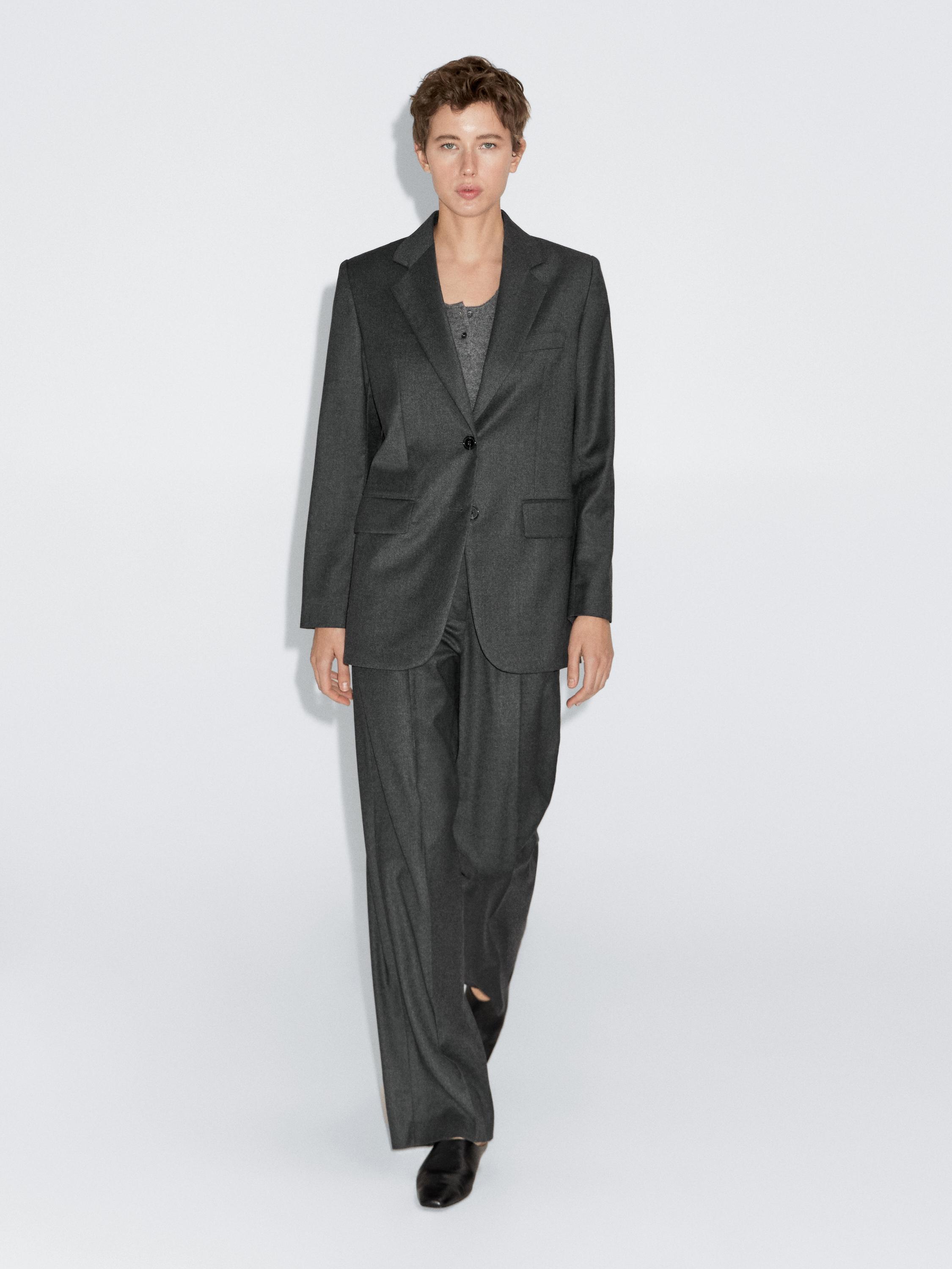 100% wool flannel suit blazer