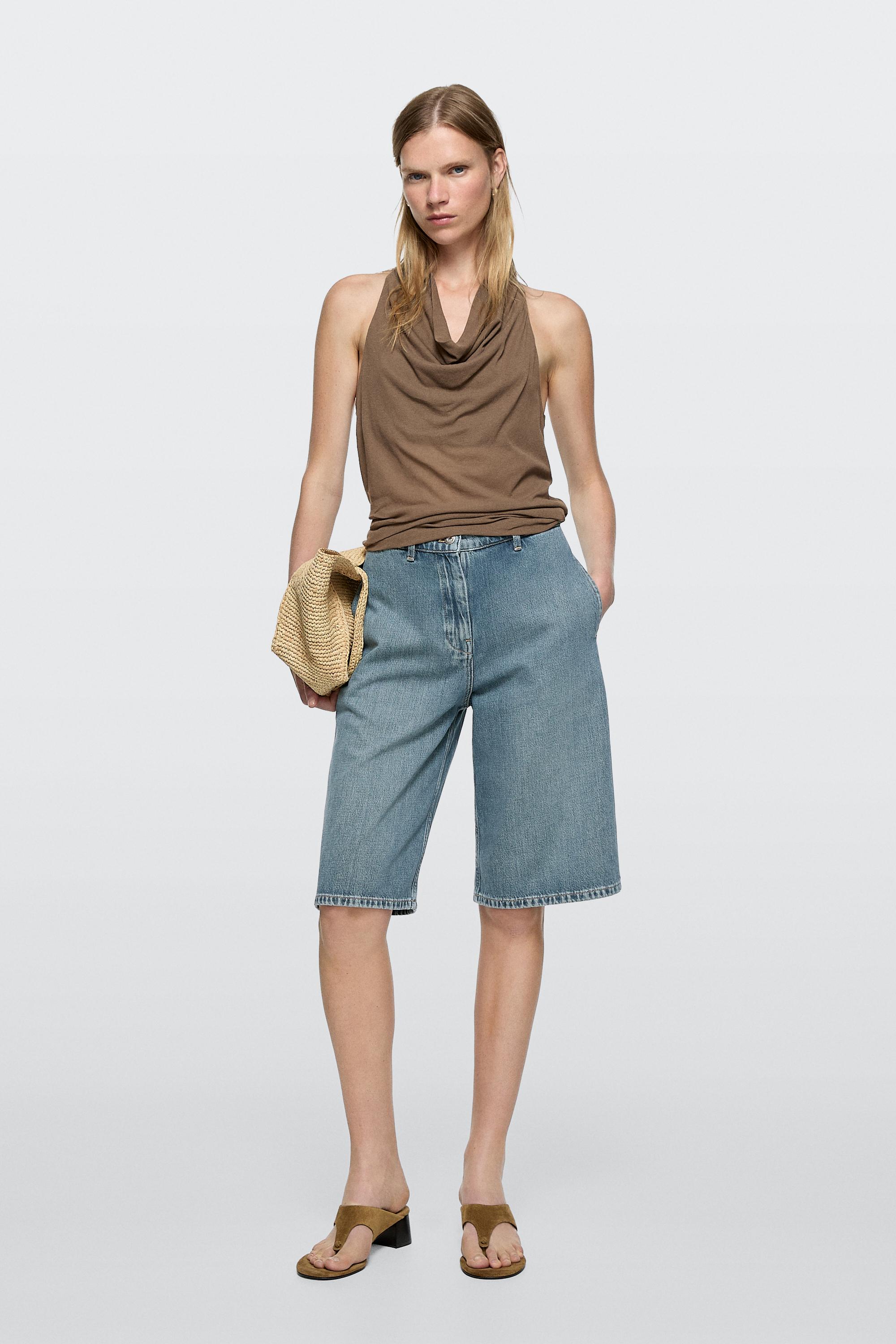 Long denim Bermuda shorts — MEDIUM BLUE
