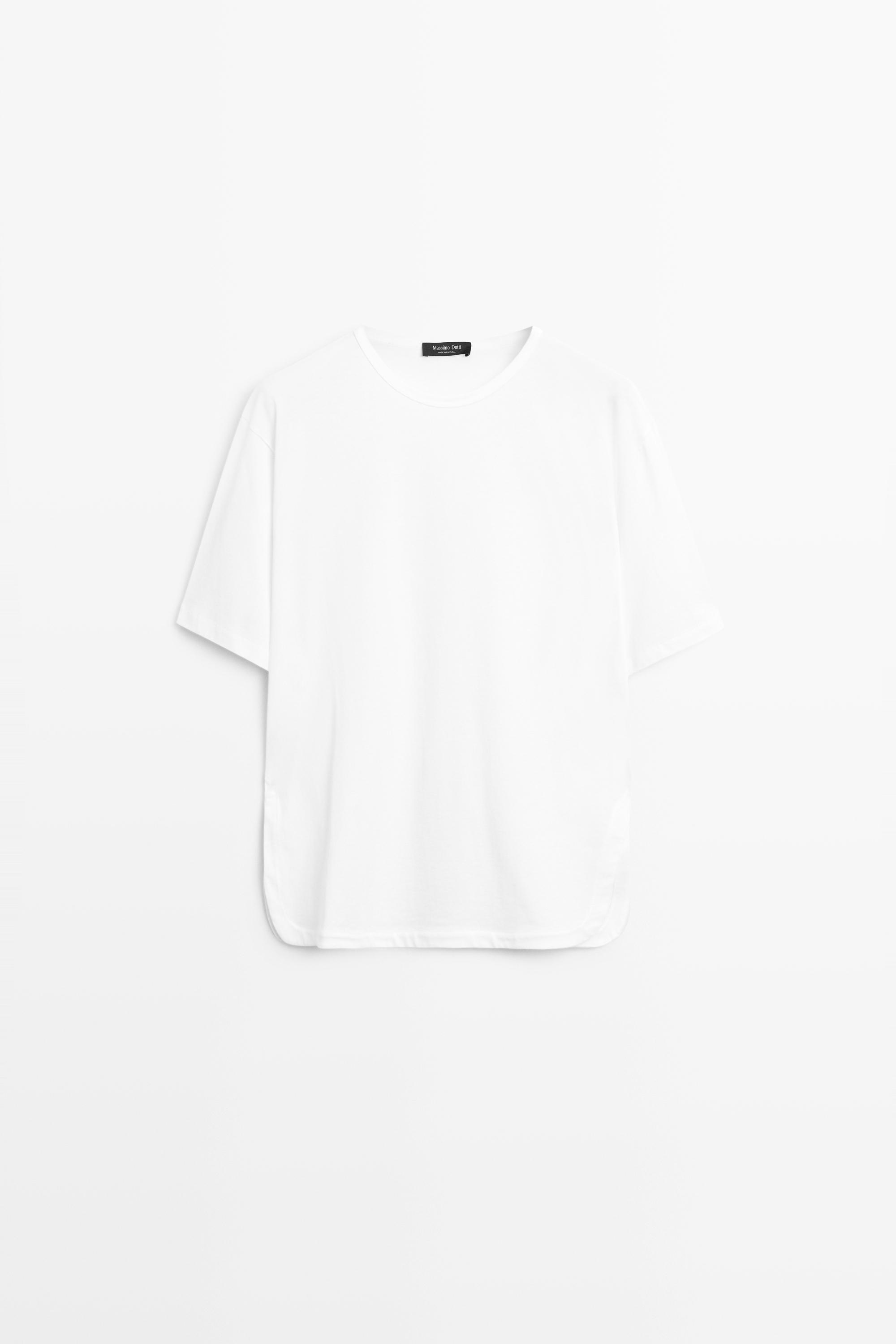 Flowing 100% cotton T-shirt — WHITE