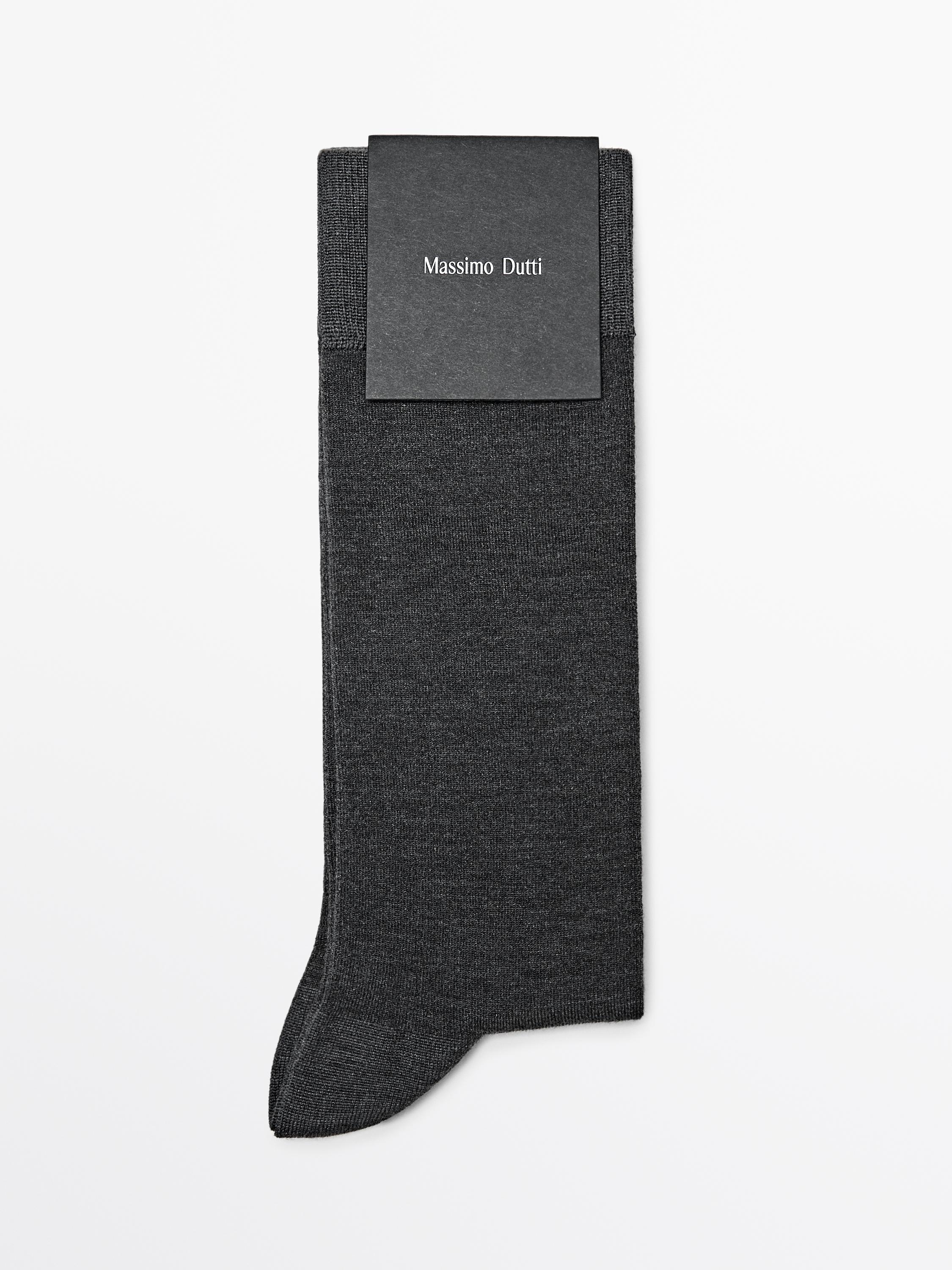 Plain silk blend knit socks