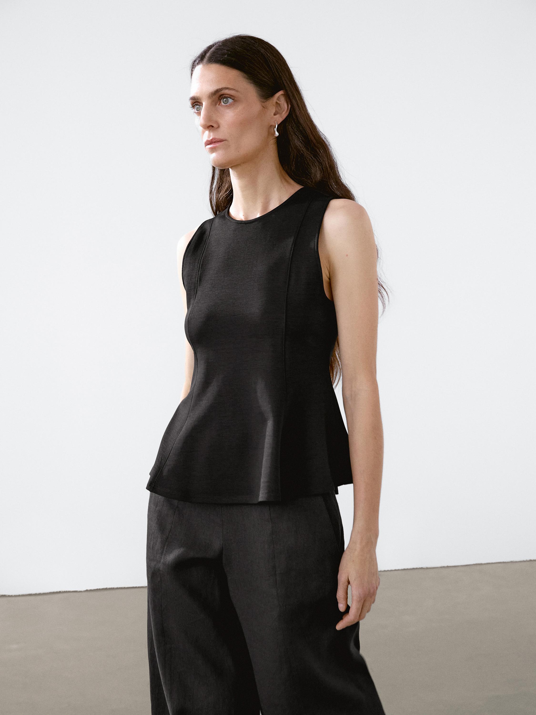 Peplum halter top