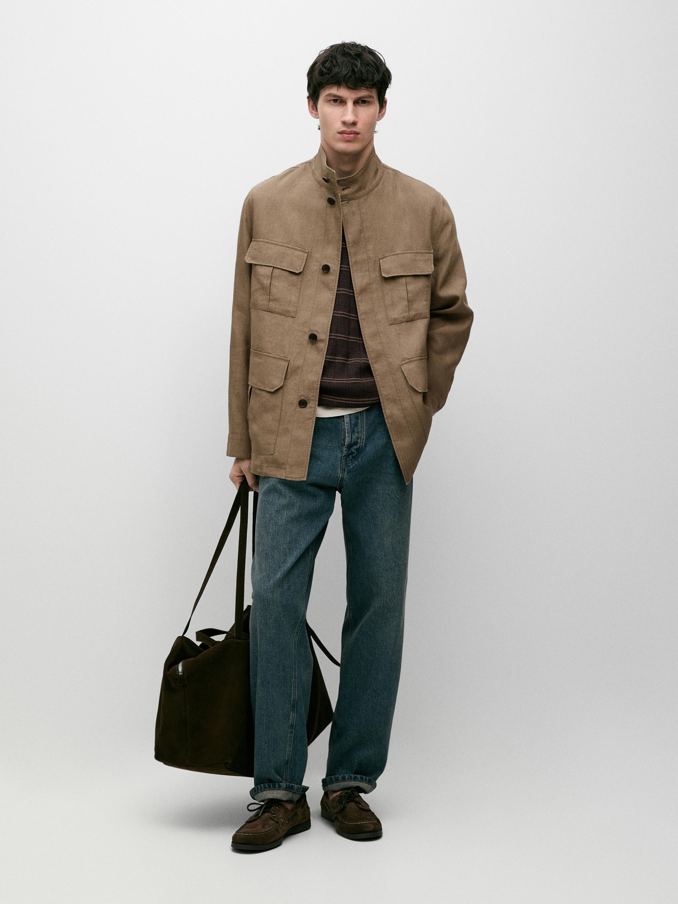 100% linen Safari jacket — OCHRE
