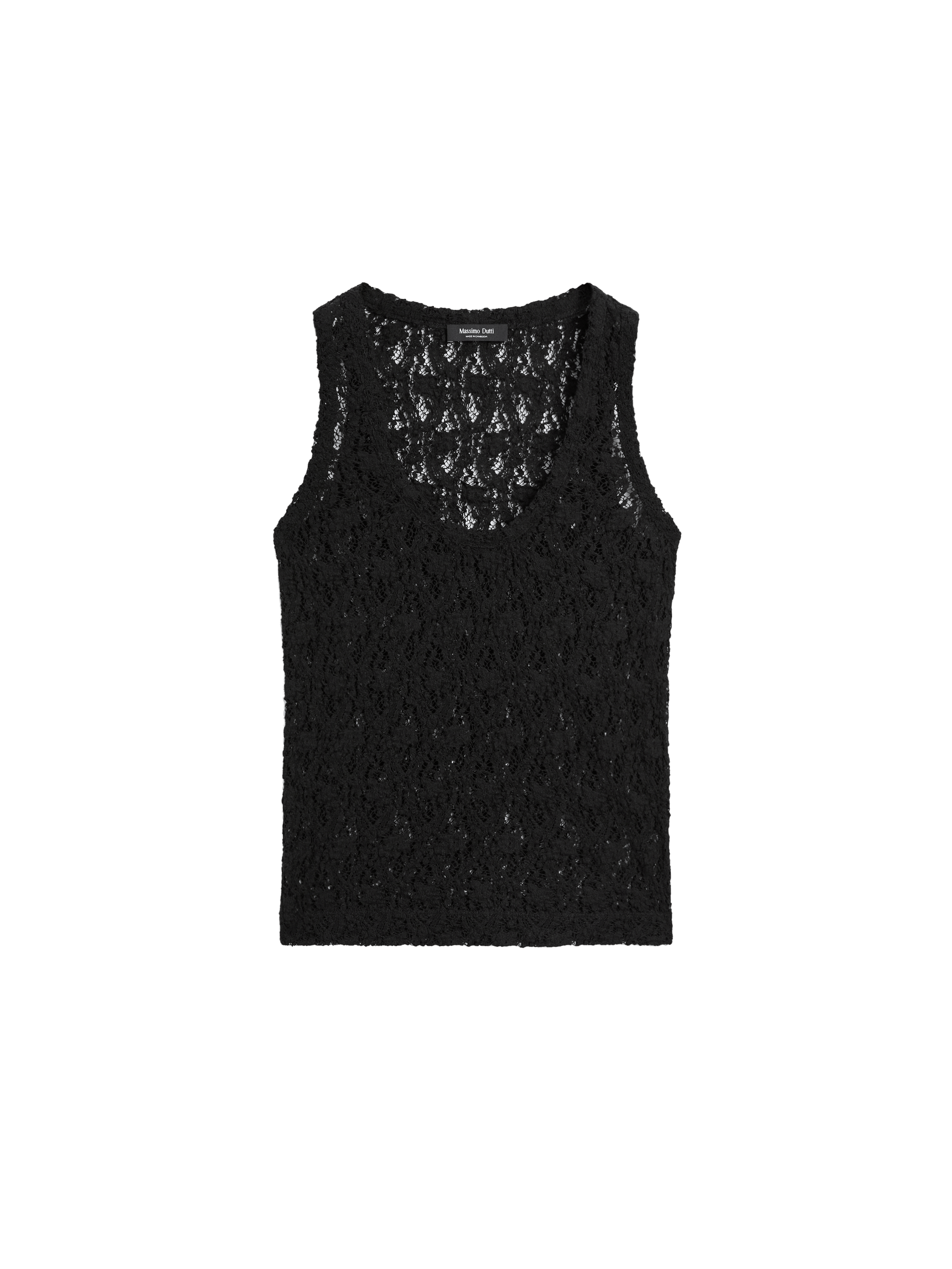 Massimo Dutti Bisiklet yaka dantelli top