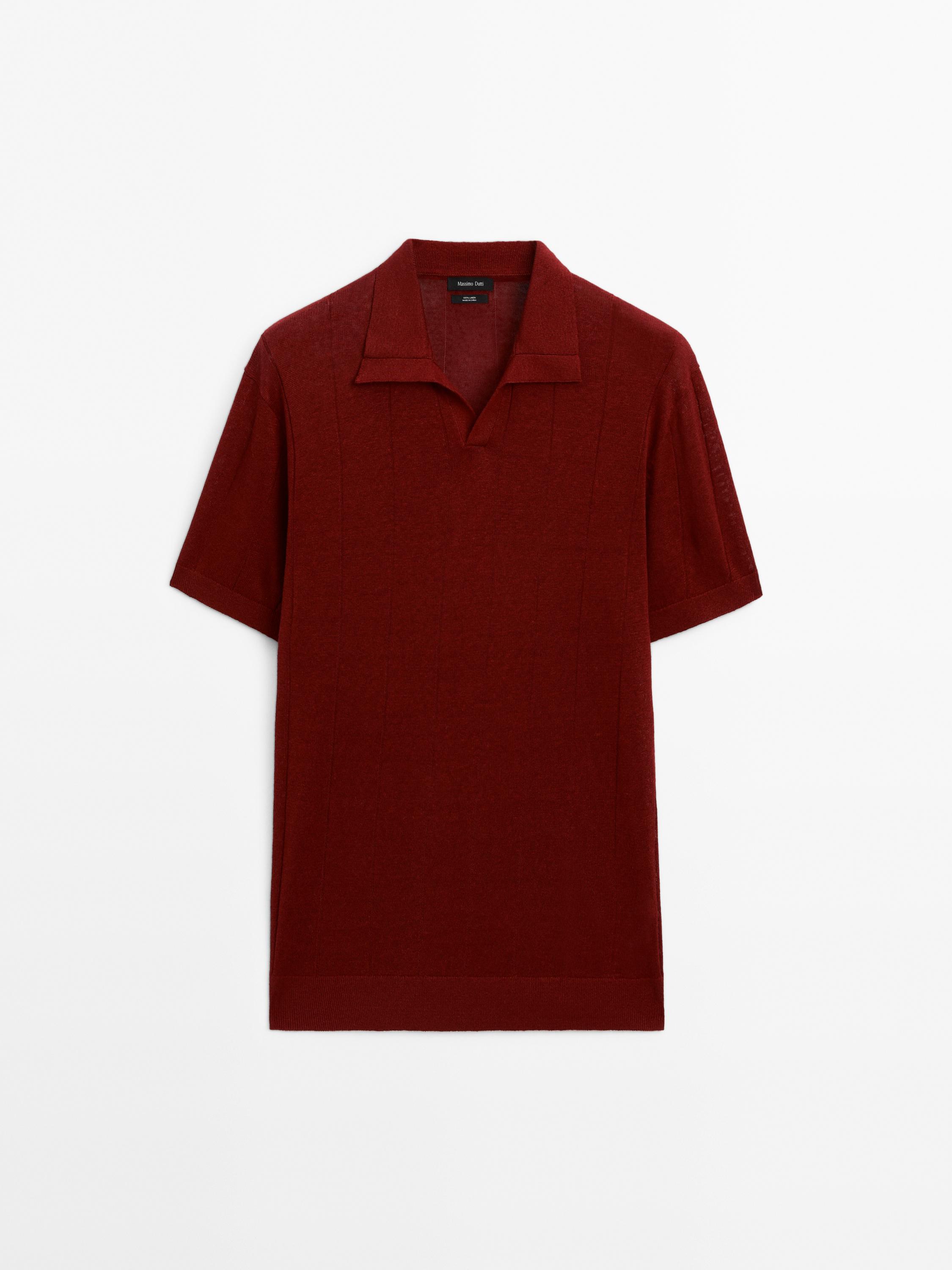 Jersey punto cuello polo lino