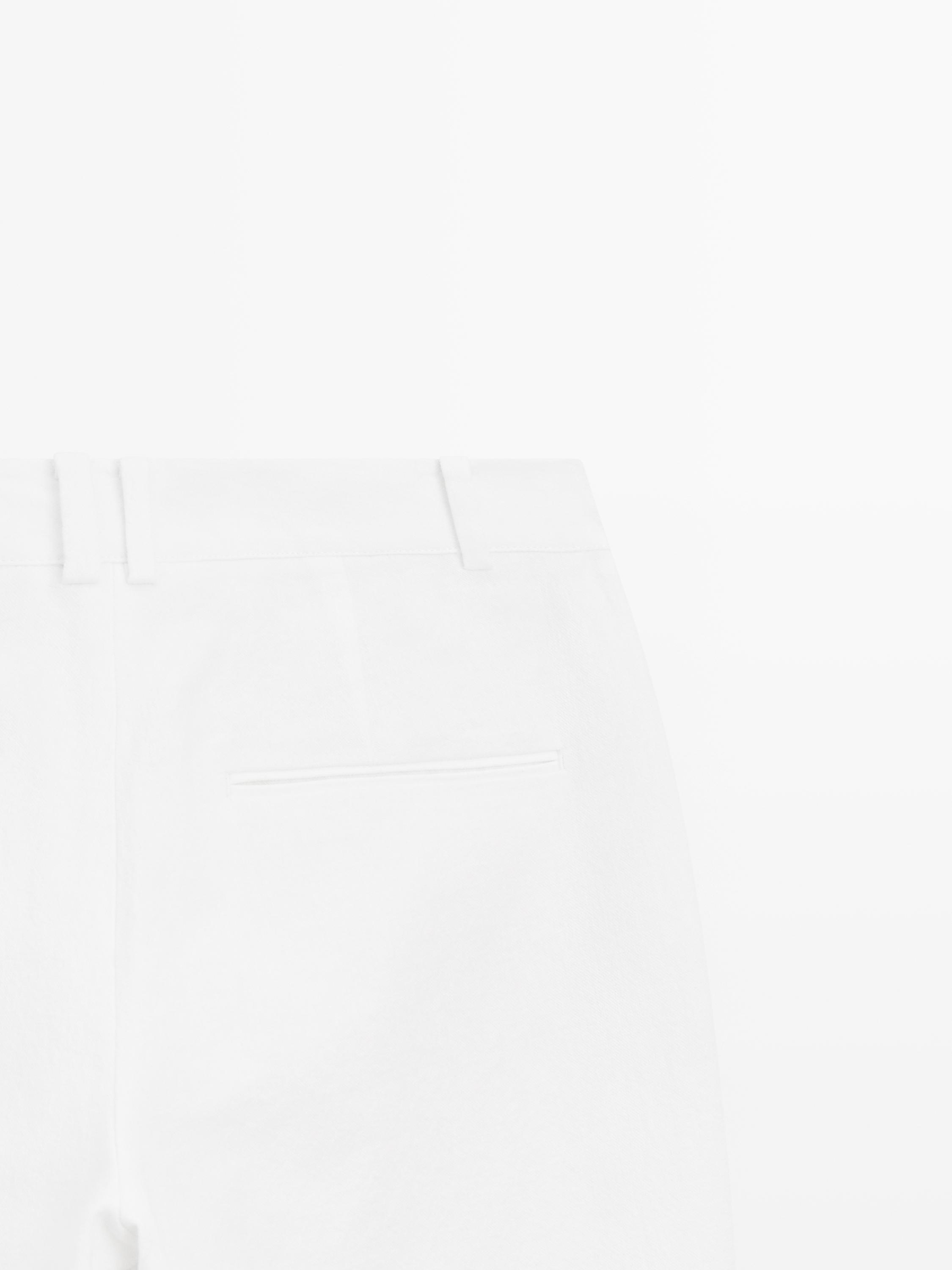 Slim fit linen blend trousers — Off white