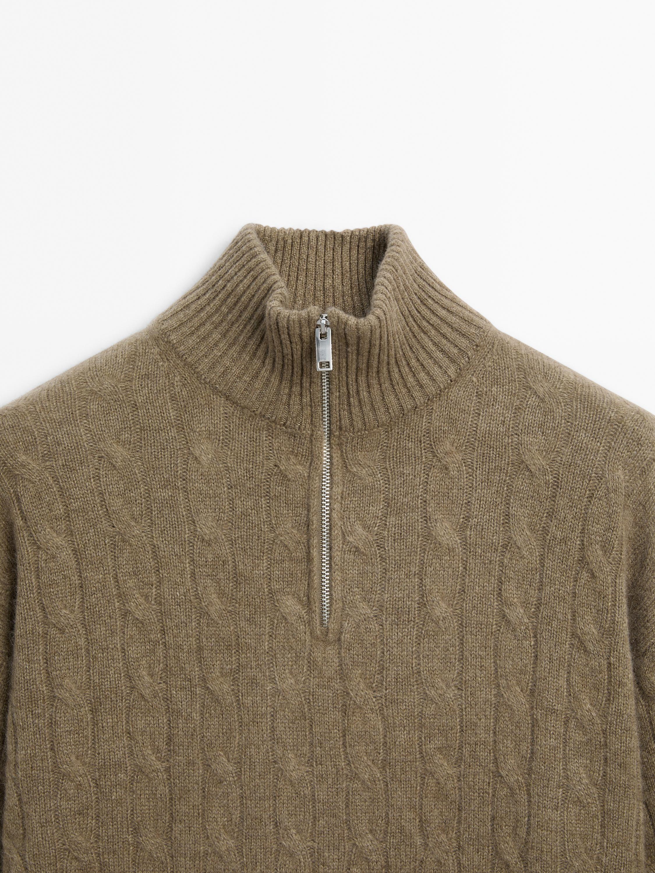 Jersey cuello alto cremallera 100% cashmere