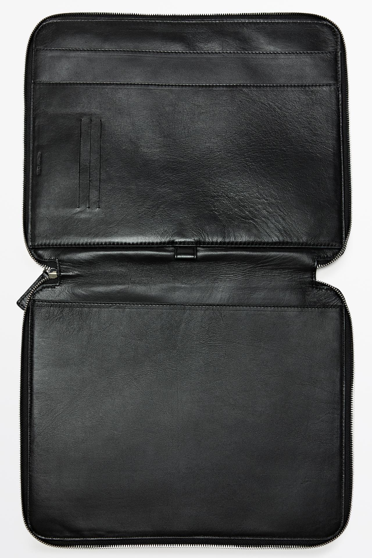 Nappa leather L pouch bag — BLACK