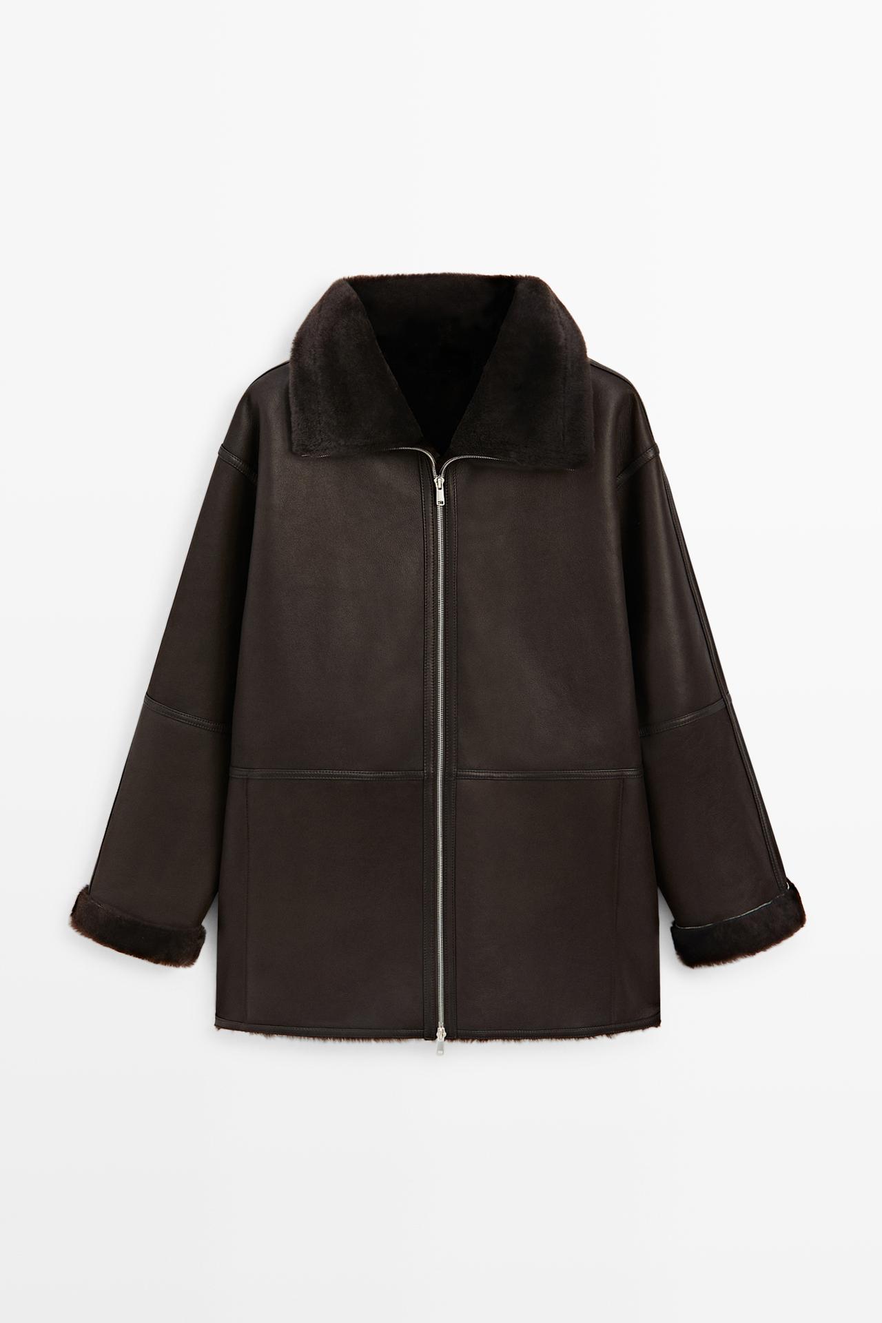 Double-faced lambskin fur coat — BROWN