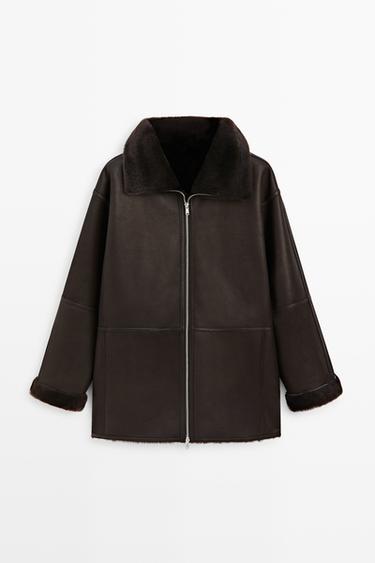 Double-faced lambskin fur coat — BROWN 2