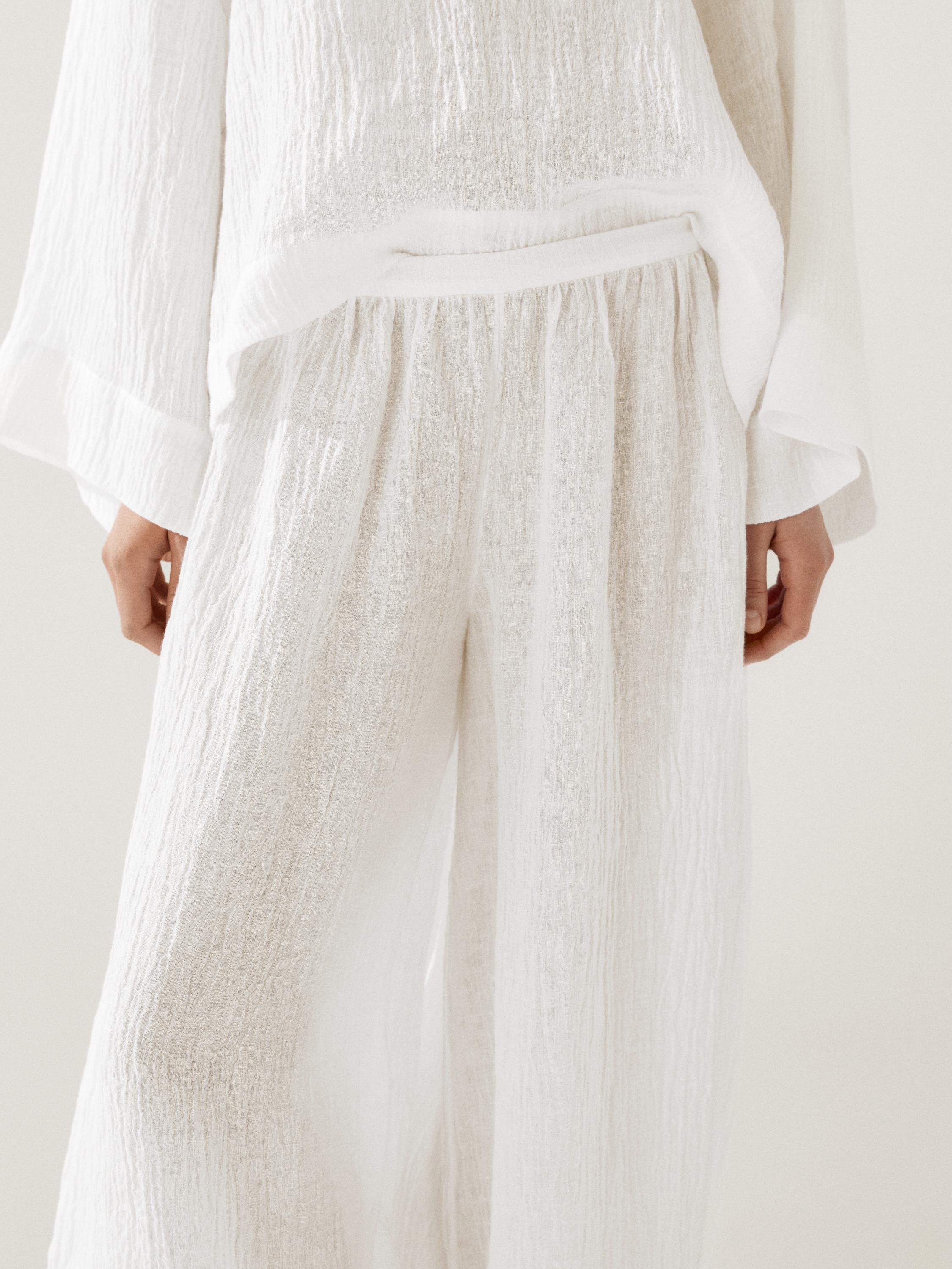 Linen sarouel trousers — Off white